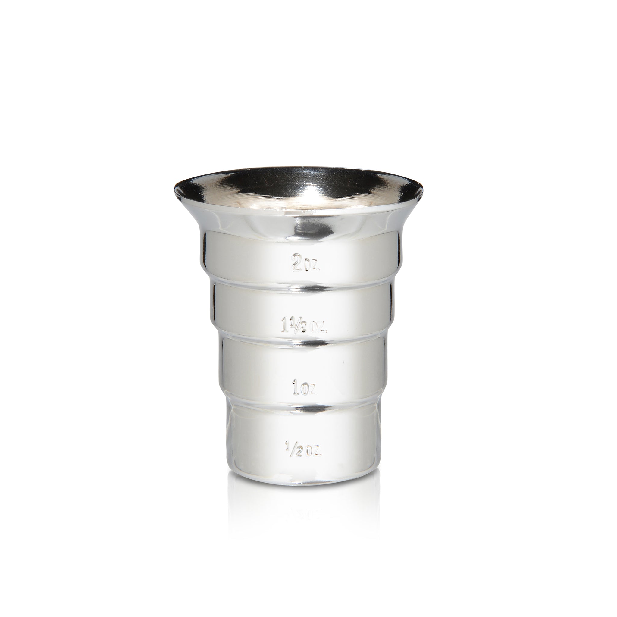 Premium 2oz Stainless Steel Stepped Jigger - No Handle - Essential Bar Tool for Mixing Cocktails, Measuring Liquor, and Crafting Perfect Drinks at Home or Professional Bars