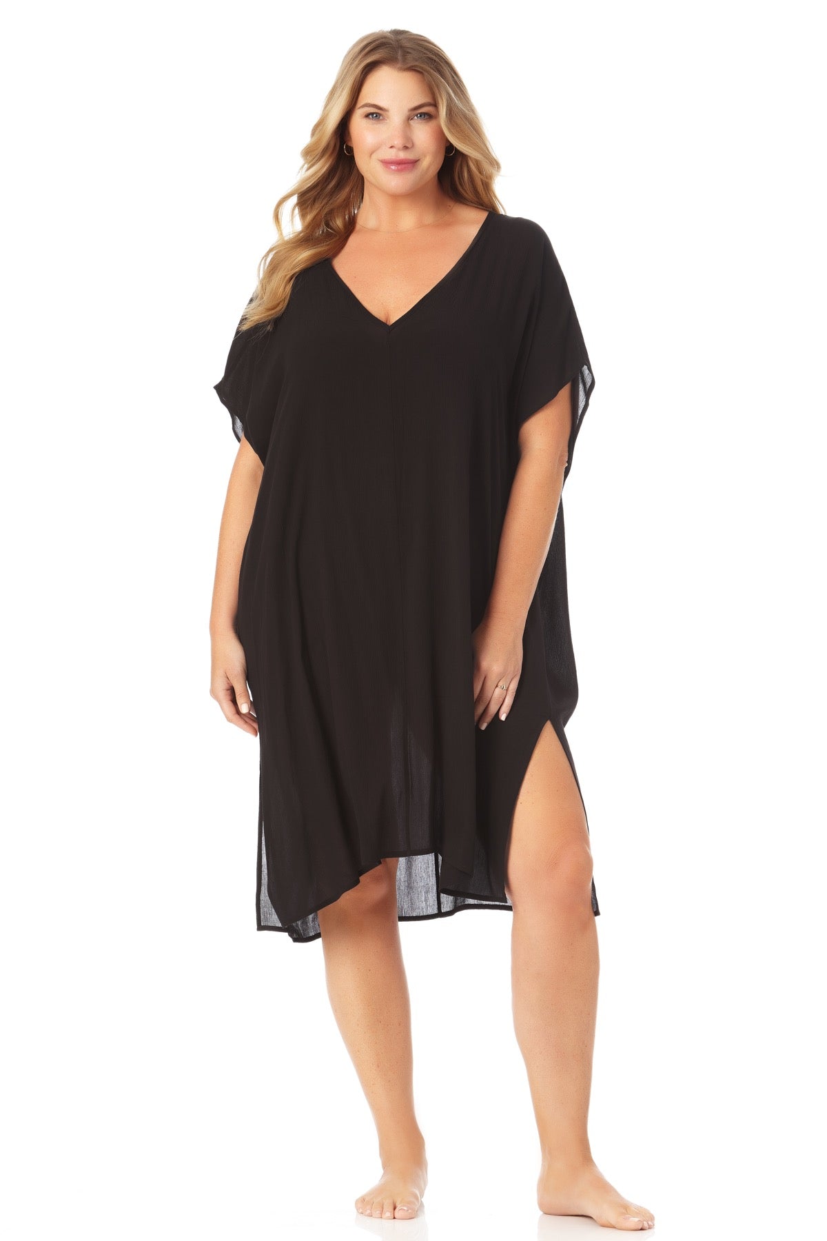 Anne Cole Plus Easy Tunic Cover Up - Lightweight Beach Dress for Women, Swimwear Cover Up, Summer Vacation Outfit - Perfect for Poolside, Beach Getaways and Resort Wear