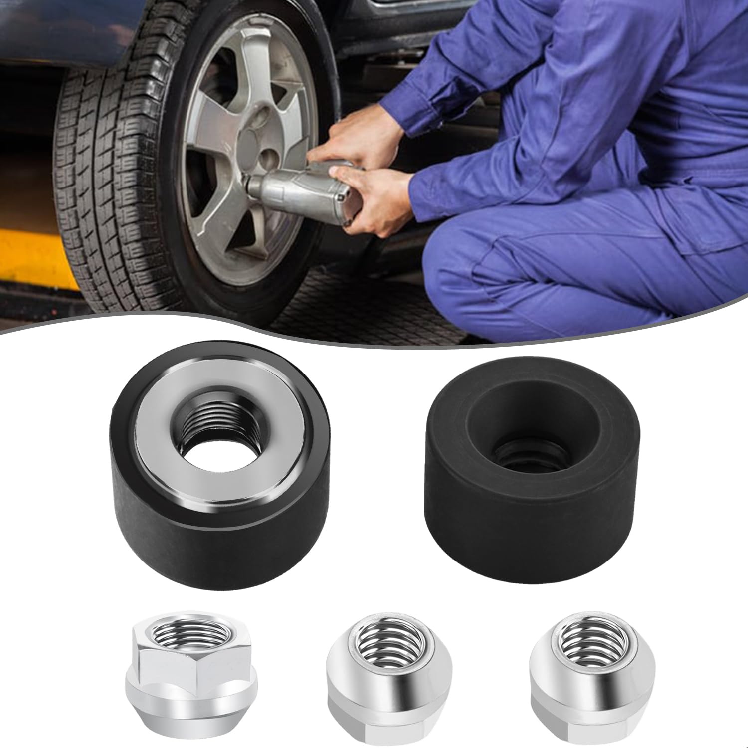 22800 Wheel Stud Installer Kit - Replace Most Automotive & Light-Duty Truck Wheel Studs (2pc Studs with 3 Lug Nuts) - Perfect for DIY Car Repairs, Wheel Replacements & Emergency Roadside Fixes