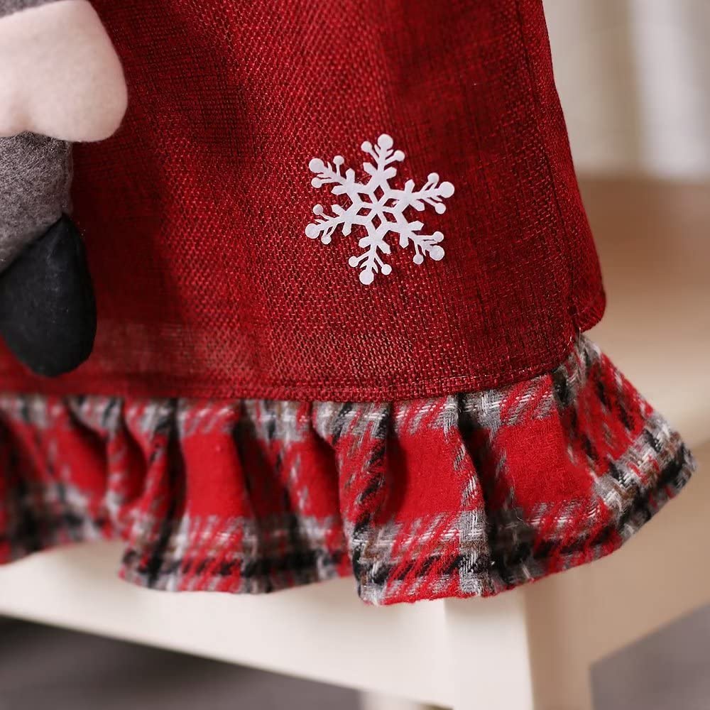2 Pack Christmas Chair Cover Gnome Couple - Festive Dining & Office Chair Slipcovers Set - Holiday Decor for Christmas Banquet, Party & Home Celebration