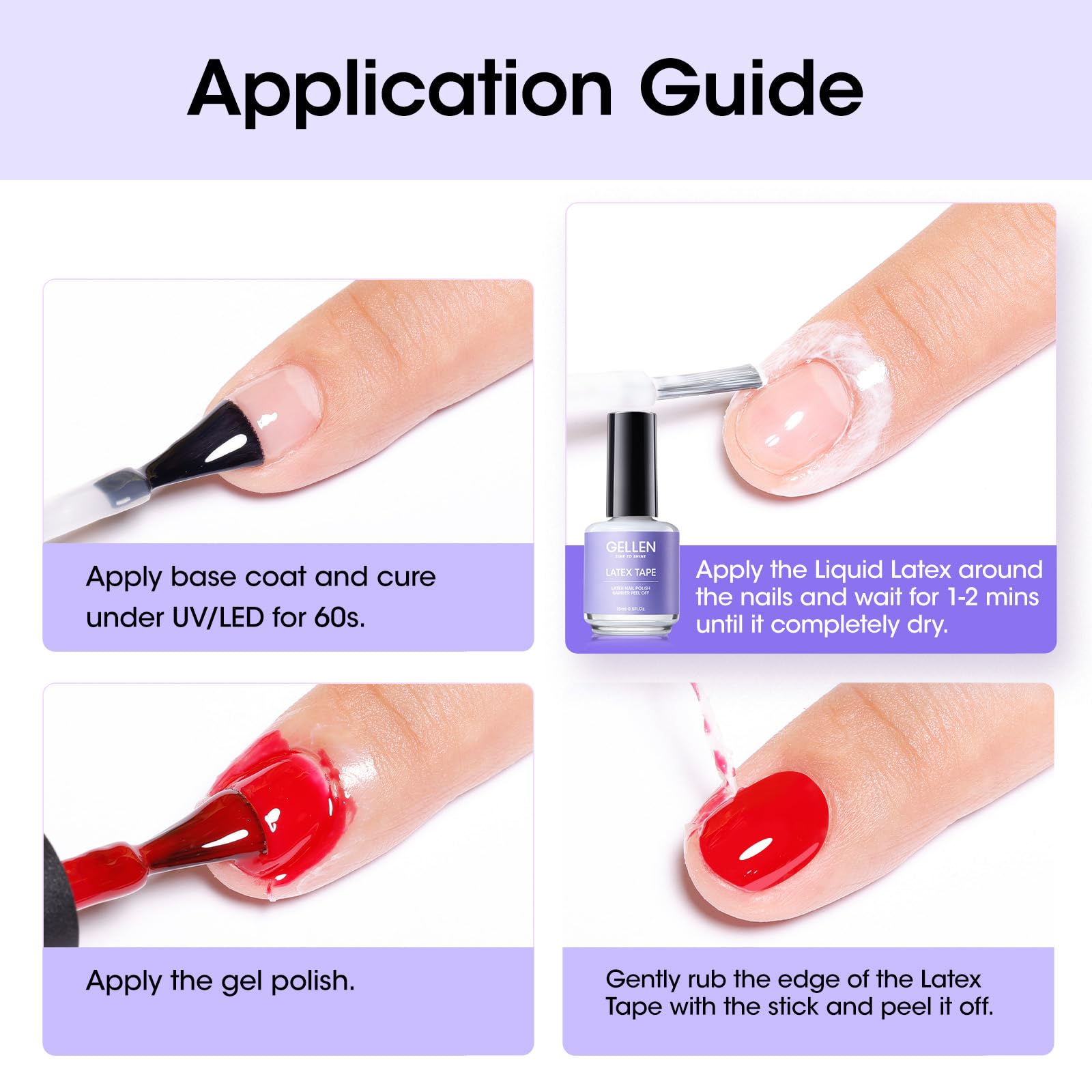 Gellen Liquid Latex for Nails - 15ml Peel Off Cuticle Guard & Nail Polish Protector with Plastic Nail Stick - Nail Art Liquid Latex Tape for Cuticle Protection - Perfect for DIY Manicures, Salon Nail Art & Home Nail Care Gifts for Women