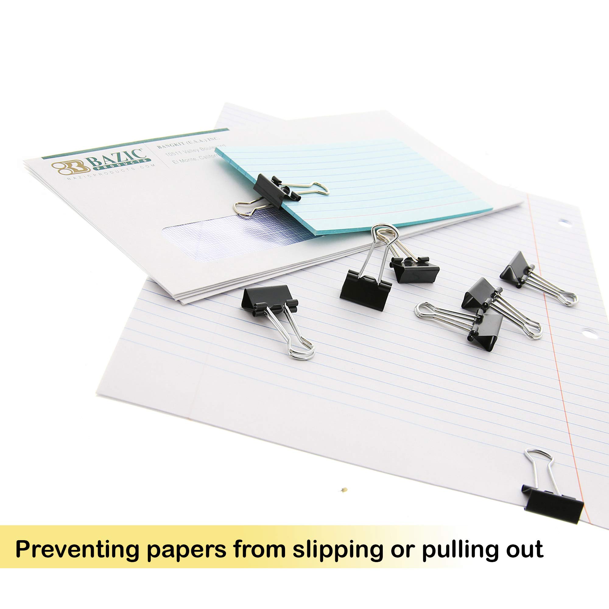 BAZIC Small Black Binder Clips 3/4
