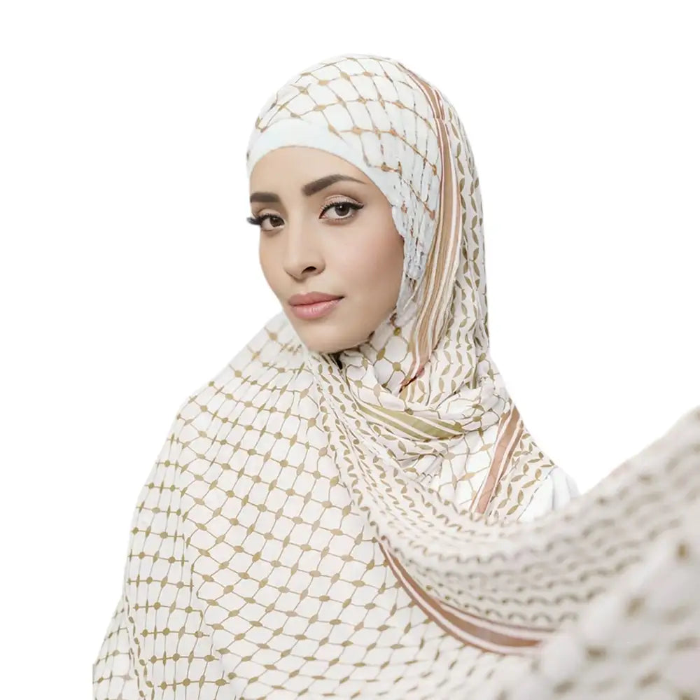 Urgarment Women's Keffiyeh Palestine Hijab Scarf - Lightweight Chiffon Kuffiyeh with 20 Color Options - Perfect for Everyday Wear, Cultural Events & Modest Fashion