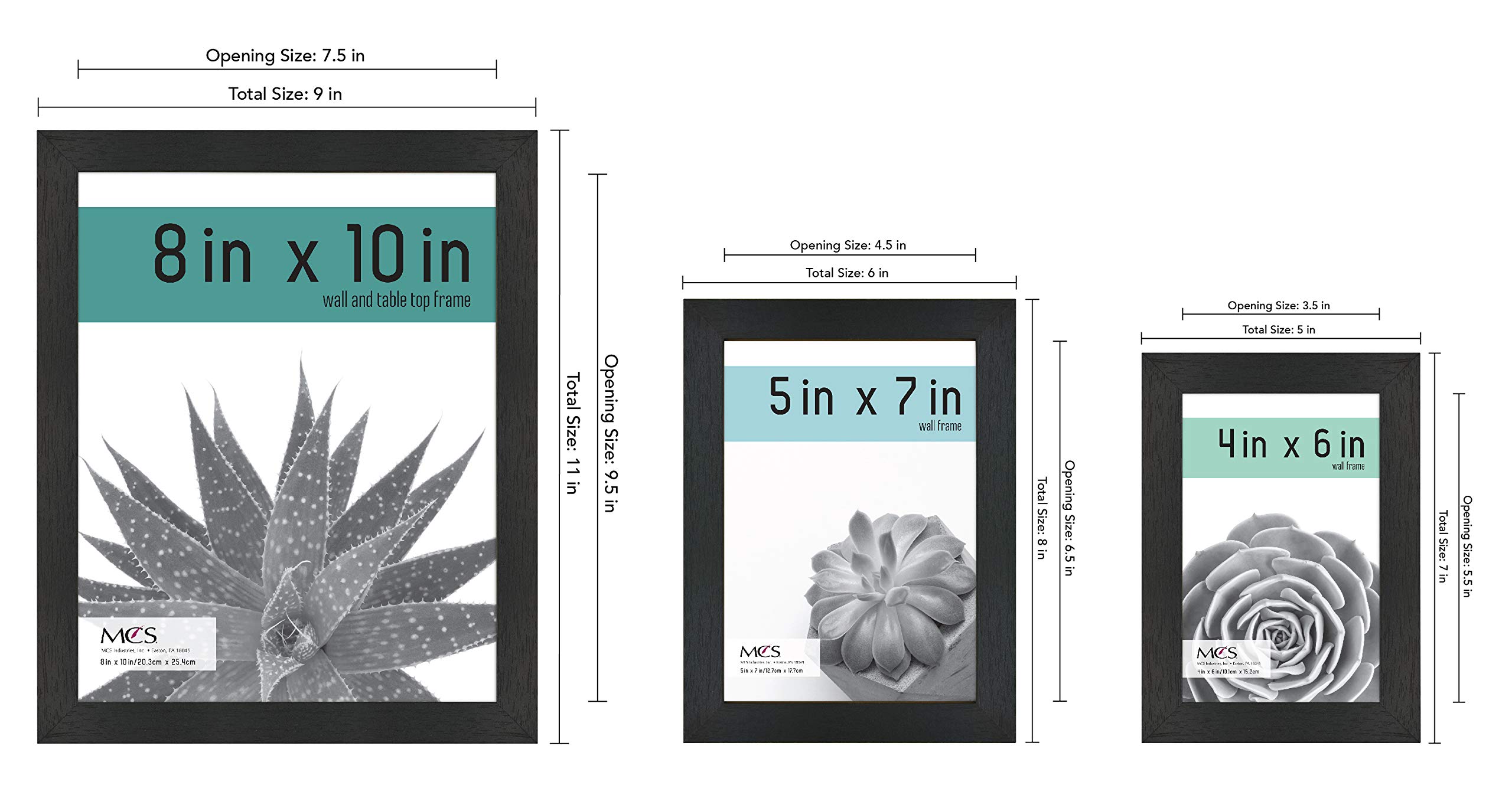 MCS Gallery Essential Picture Frames Set - 15 Piece Black Woodgrain Photo Frames for Wall Display (4x6, 5x7, 8x10 Inches) - Perfect for Home Decor, Office, Living Room & Bedroom Wall Art
