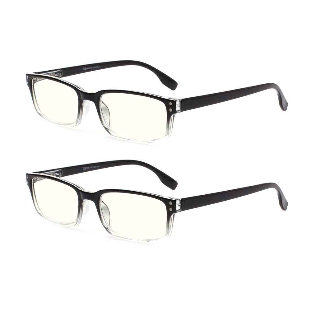 2 Pack Blue Light Blocking Computer Glasses - UV Protection, Anti Glare & Scratch Resistant for Digital Eye Strain Relief - Perfect for Gaming, Office Work & Screen Time