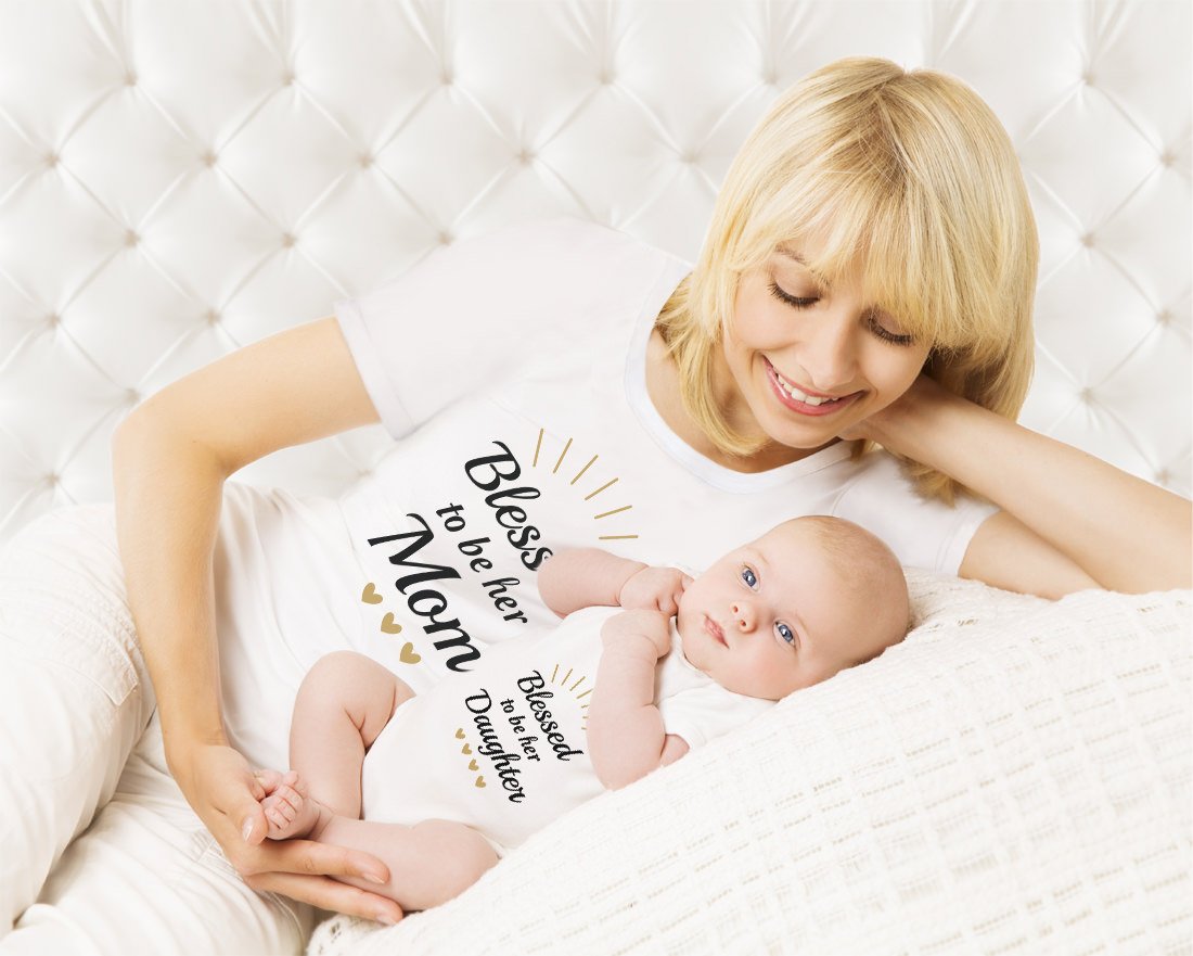 Blessed Mom & Baby Matching Outfits - Mother's Day Gift Set for New Moms | Family Photos & Special Occasions