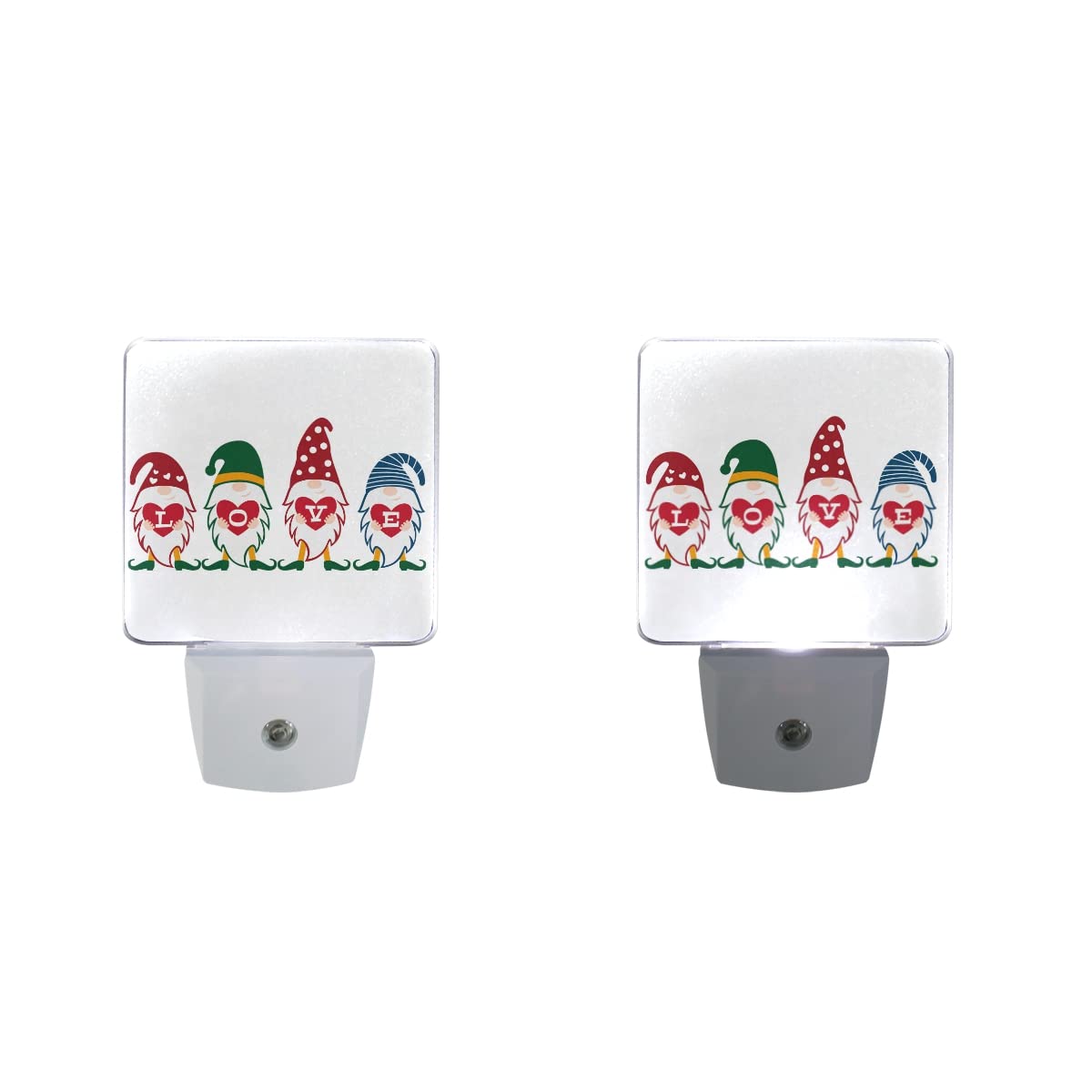 Gnome Night Light with Heart & Love Letter - Dusk to Dawn Sensor LED Plug-in Nightlight for Bedroom, Bathroom, Kitchen, Hallway & Stairs | Energy Efficient Auto On/Off | Perfect for Valentine's Decor, Nursery Lighting & Cozy Home Ambience