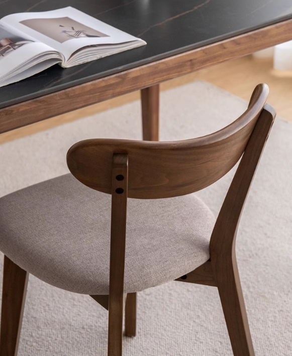 Solid Black Walnut Wood Dining Chairs with Soft Back - Elegant & Comfortable Seating for Home, Restaurant, and Office Use