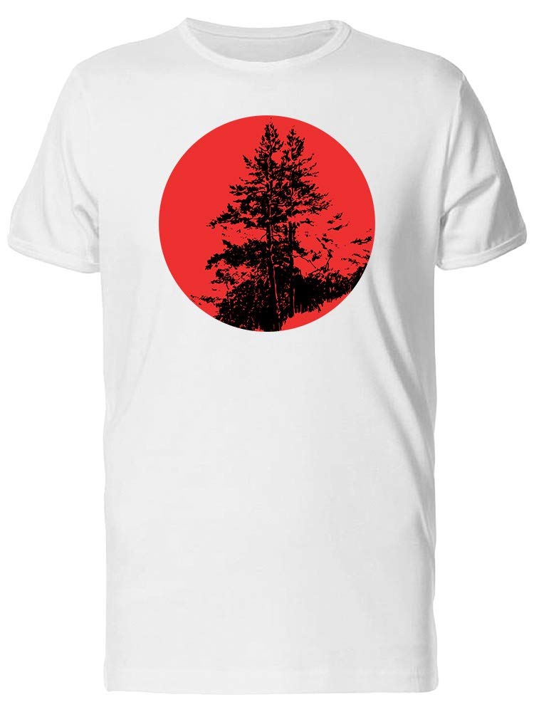Men's Trees in a Red Circle Graphic T-Shirt - Casual Cotton Tee for Streetwear & Everyday Outfits