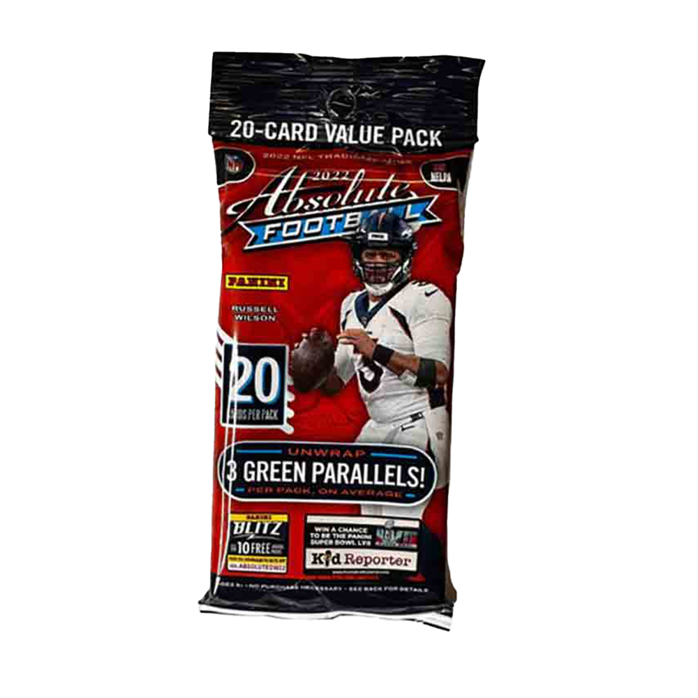 2022 Panini Absolute Football Fat Pack - NFL Trading Cards Collection for Collectors & Fans - Perfect for Gifts, Trading, and Sports Memorabilia Displays