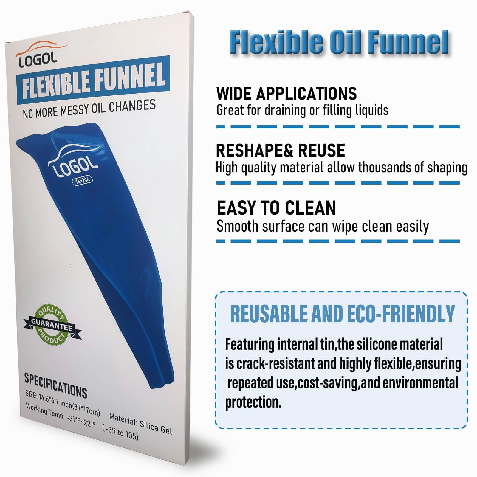 Flexible Oil Funnel - Reusable Spill-Free Funnel for Easy Oil Changes & Fluid Transfers | Moldable into Any Shape | Perfect for Cars, Motorcycles & DIY Automotive Maintenance