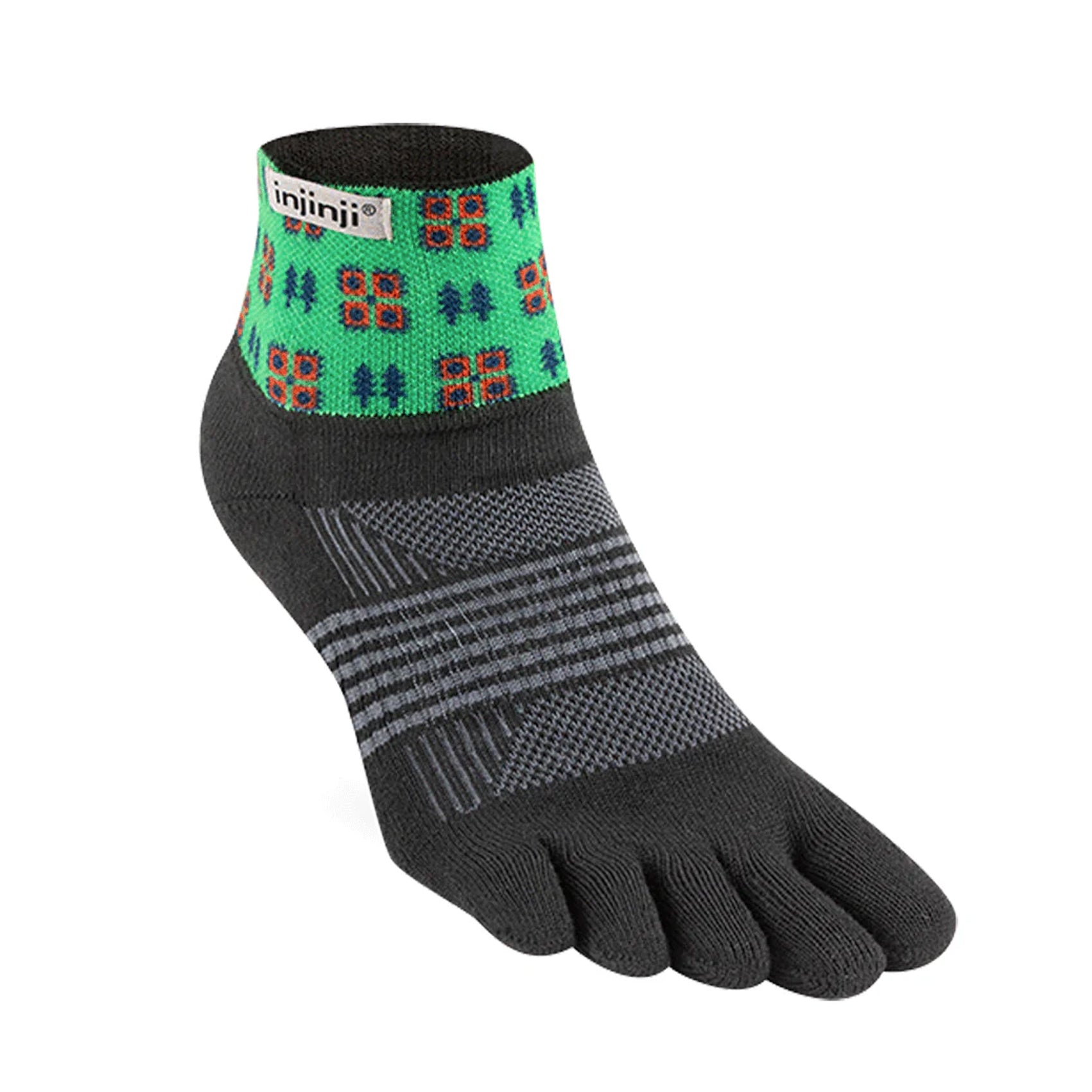 Injinji Trail Artist Designed Mini Crew Socks for Women - Breathable Toe Socks for Hiking, Running & Outdoor Activities