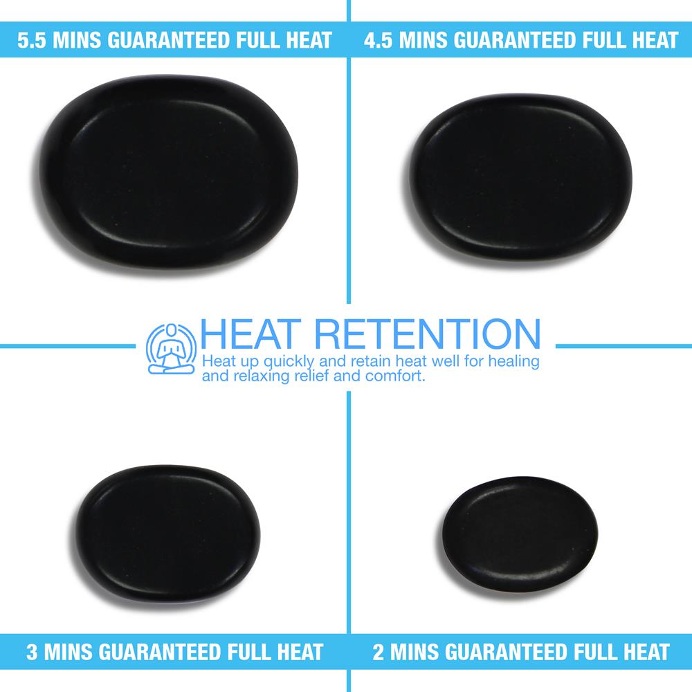 Premium Hot Massage Stones Set - Natural Basalt Stones for Relaxation & Spa Therapy - Perfect for Deep Tissue Massage, Stress Relief & Home Spa Use
