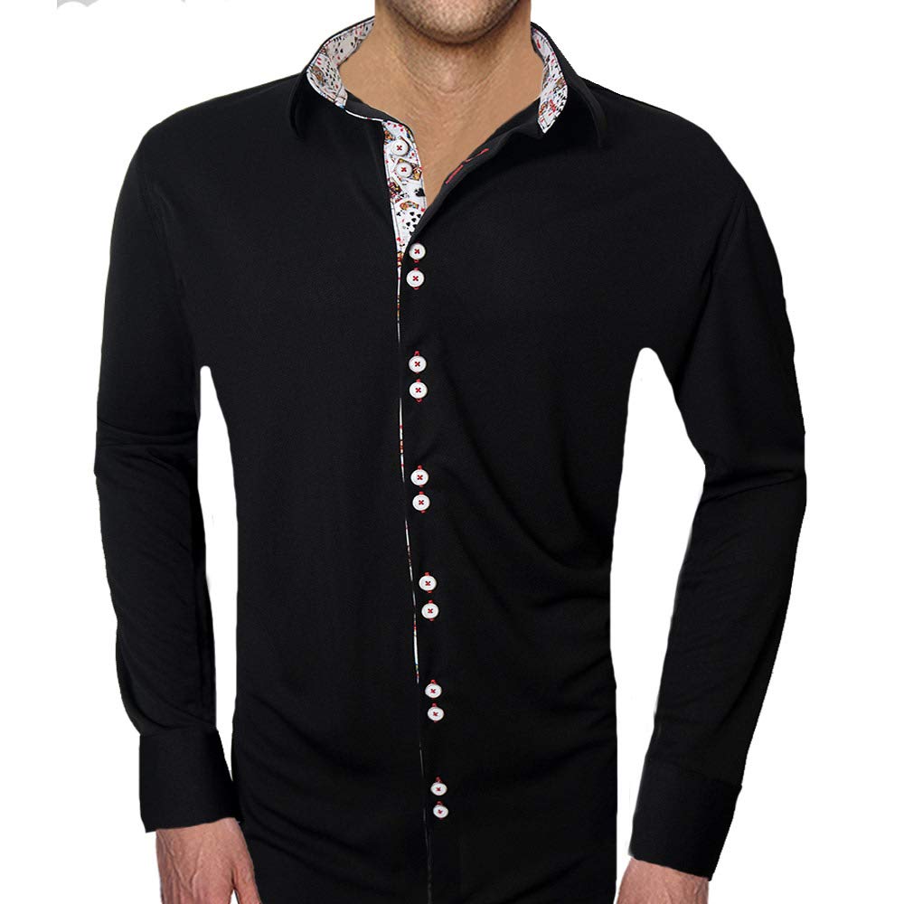 Stylish Poker Playing Cards Print Dress Shirts for Men - Elegant Casino-Themed Formal Shirts - Perfect for Poker Nights, Casino Parties, and Themed Events