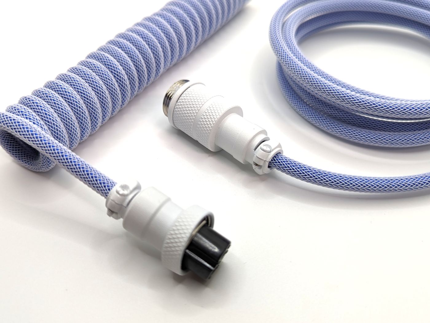 Premium Coiled USB-C Keyboard Cable - Frost White | Durable & Tangle-Free for Mechanical Keyboards | Perfect for Gaming, Office & Home Workspaces