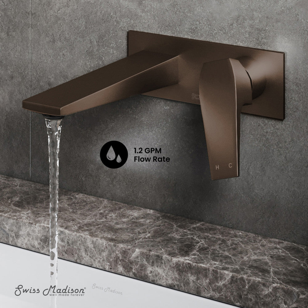 Oil Rubbed Bronze Wall Mount Single Handle Bathroom Faucet - Voltaire Design for Modern Vanities & Powder Rooms