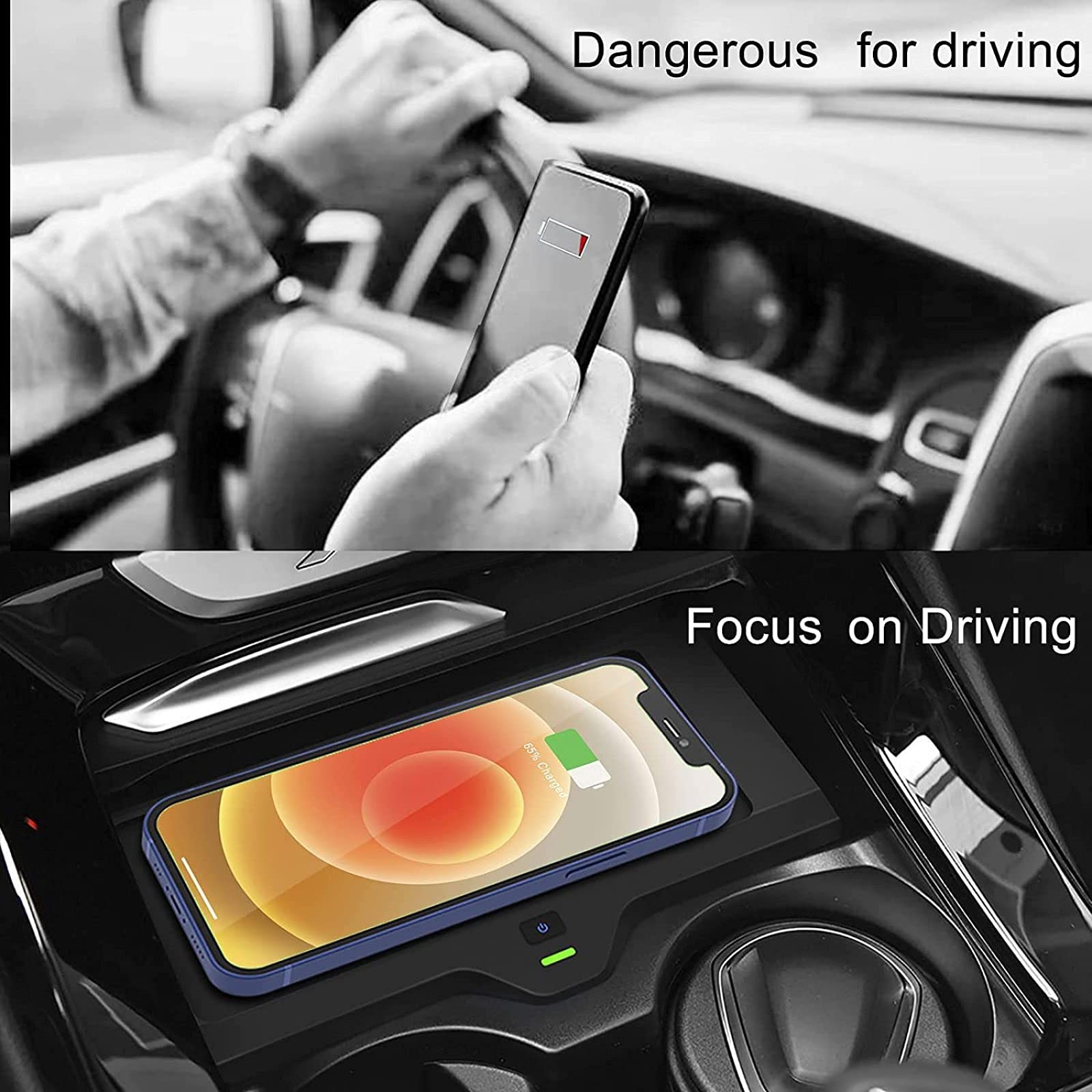 Wireless Charging Pad Compatible with BMW X3 G01 (2018-2022) & X4 (2019-2022) | Qi-Certified Fast Charger for iPhone Samsung Galaxy | Center Console Organizer Mat | Perfect for Car Accessories & Phone Charging on the Go