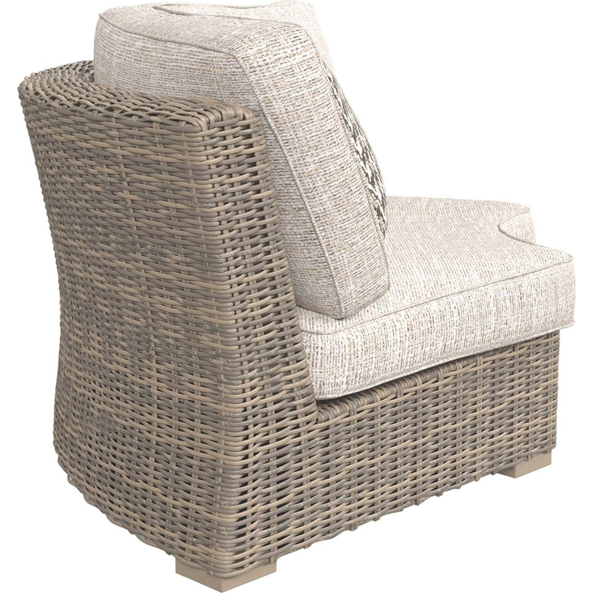 Beachcroft Outdoor Corner Chair with Cushion - White/Beige - Patio, Garden, Poolside & Balcony Relaxation Furniture
