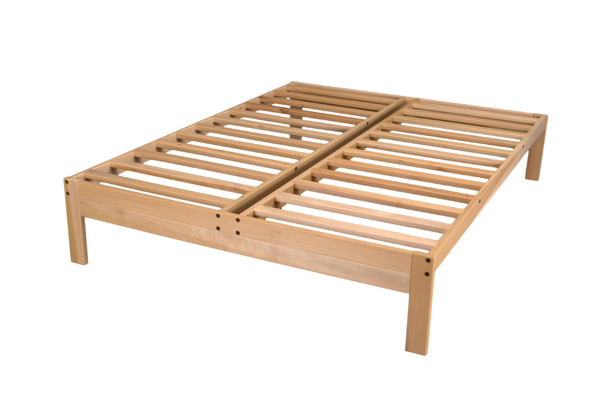 KD Frames Nomad Twin XL Platform Bed - Solid Wood Unfinished Minimalist Swedish Design Bed Frame - No Box Spring Needed, Easy Assembly - Perfect for Modern Bedrooms, Guest Rooms & Small Spaces