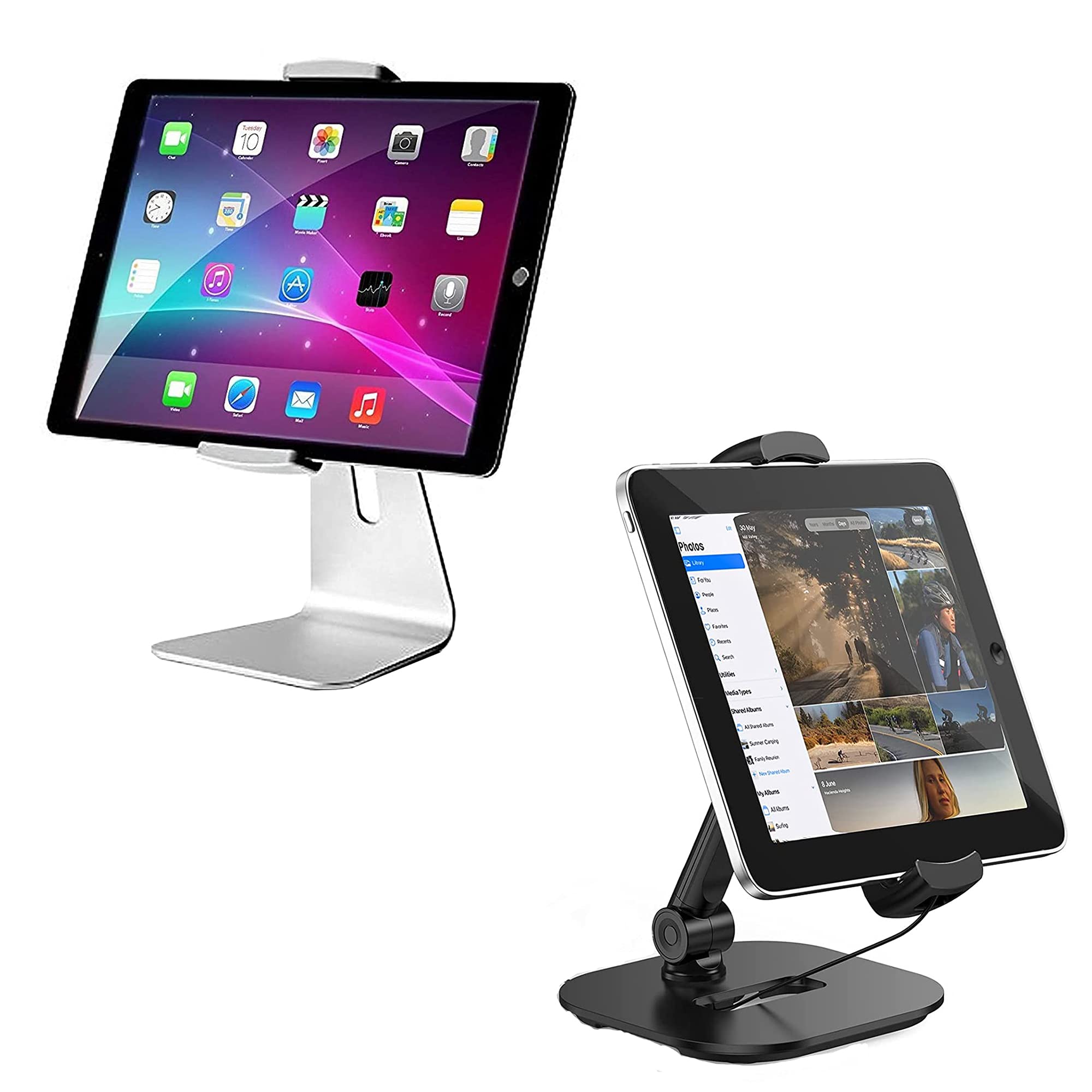 AboveTEK Adjustable Tablet Stand Holder for iPad 7-13 inch, iPad Pro/Air/Mini, Samsung Galaxy Tab, Nexus - Universal Desktop Stand for 4.7''-13.5'' Tablets & Phones - Perfect for Work, Study, Watching Videos & Video Calls