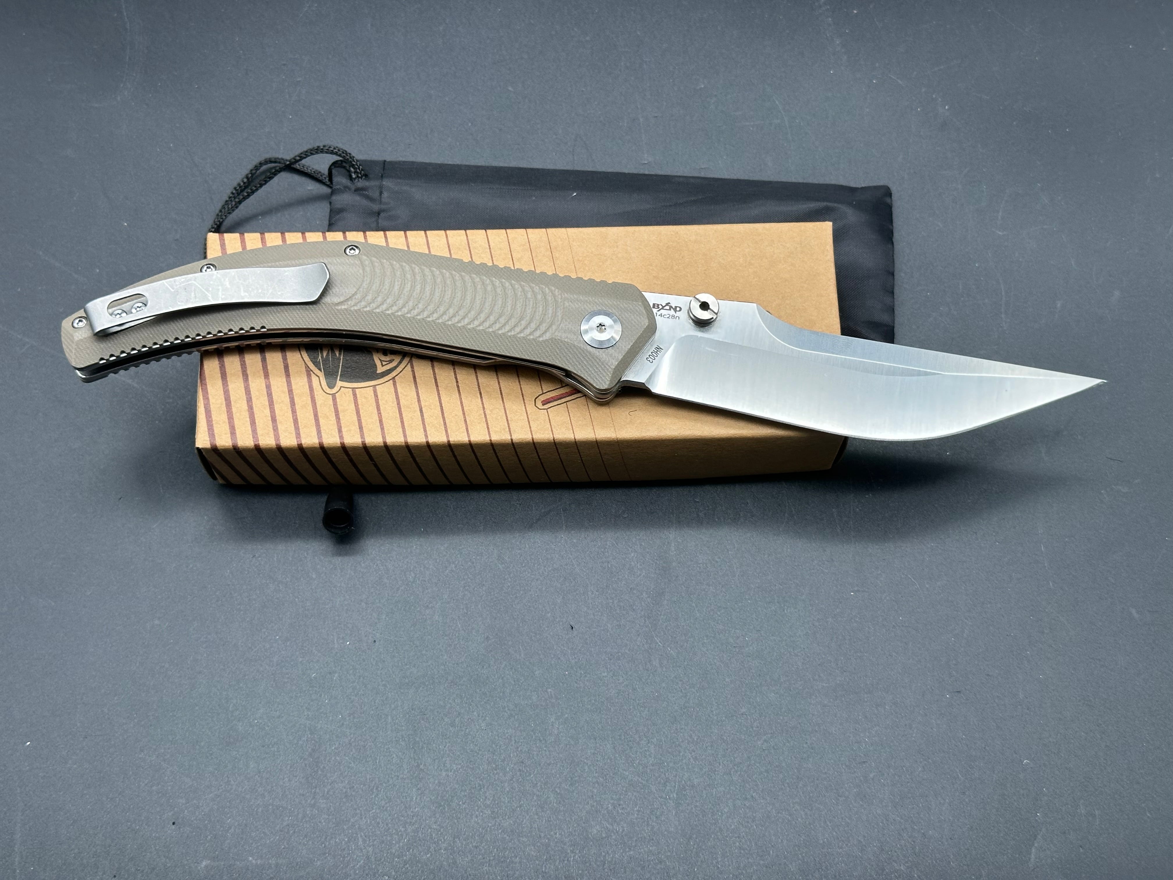 B’yond EDC NightHorse Tan G10 Pocket Knife - Premium Everyday Carry Folding Knife for Outdoor, Camping & Survival Gear
