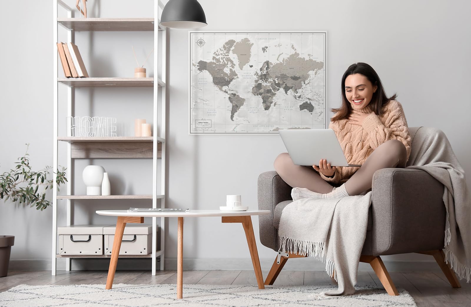 World Travel Map Push Pin Board - Detailed Canvas Wall Art for Tracking Travel Destinations | Perfect for Home Decor, Office, and Travel Planning