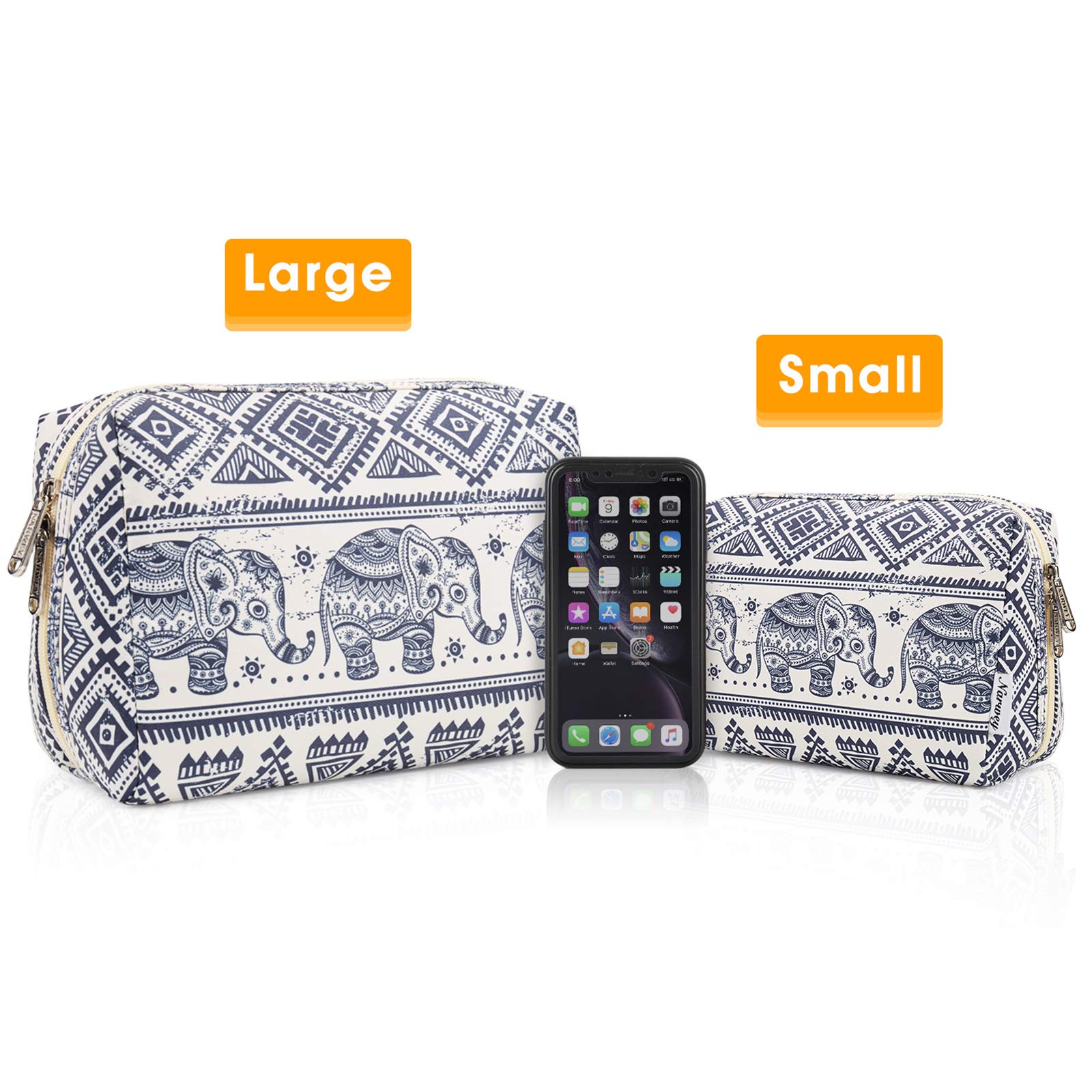 Narwey Cute Elephant Makeup Bag for Women - Travel Cosmetic Organizer for Toiletries & Makeup