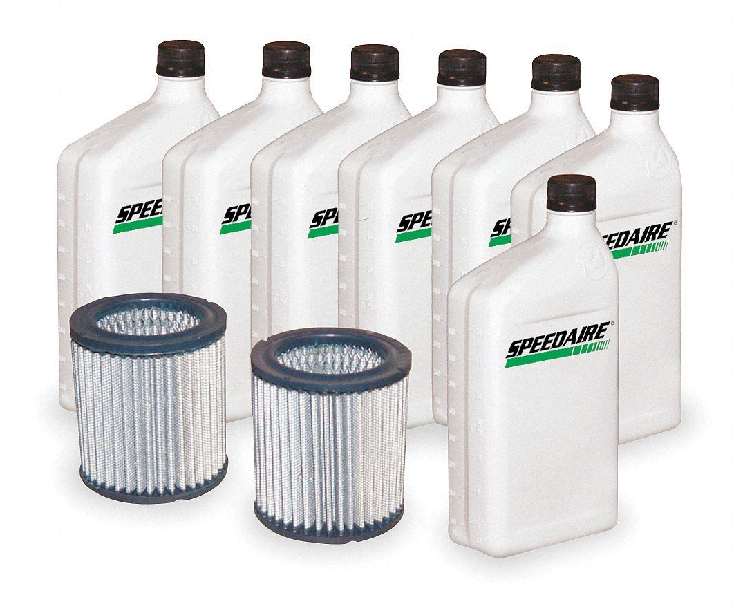 Speedaire Air Compressor Maintenance Kit - 7 qt. Oil & 2 Air Filters (1WF48-1) | Complete Tune-Up for Industrial & Home Workshop Air Tools