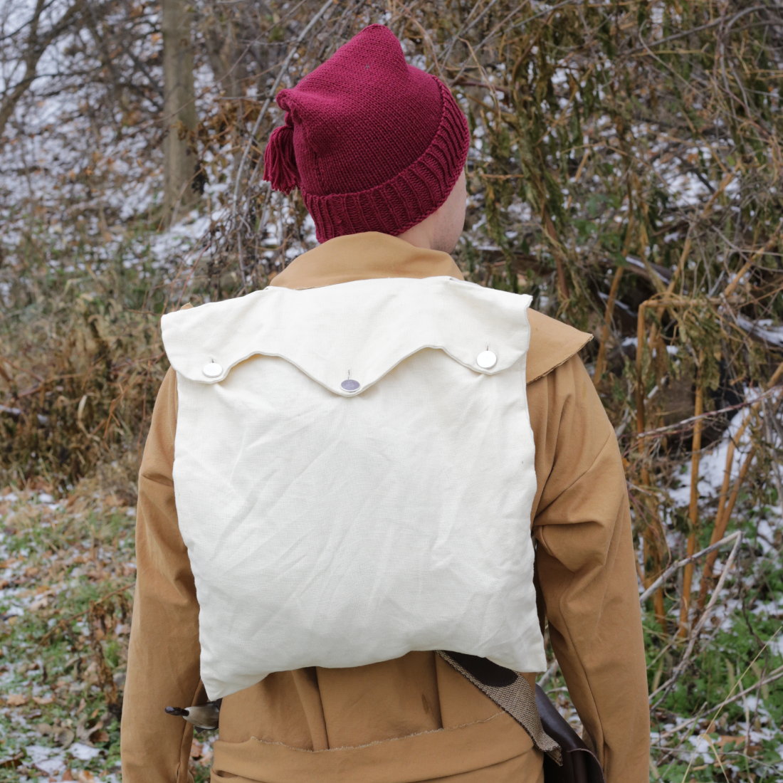 Premium Linen Knapsack Backpack with Lining - Stylish & Durable for Travel, Work, and Daily Commute