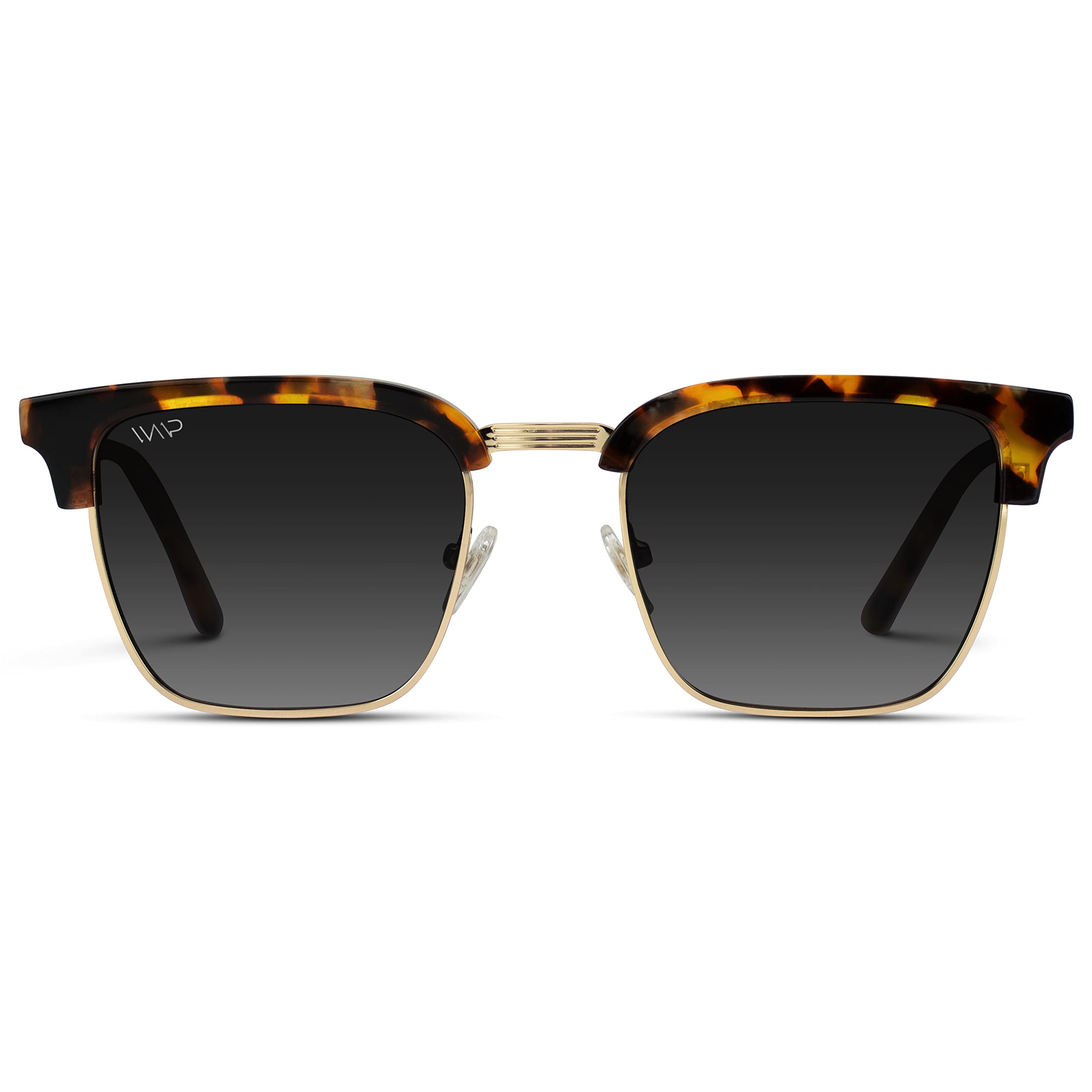WearMe Pro Modern Semi-Rimless Rectangular Polarized Sunglasses for Men & Women - UV Protection, Lightweight & Stylish for Driving, Outdoor Sports & Beach Vacation