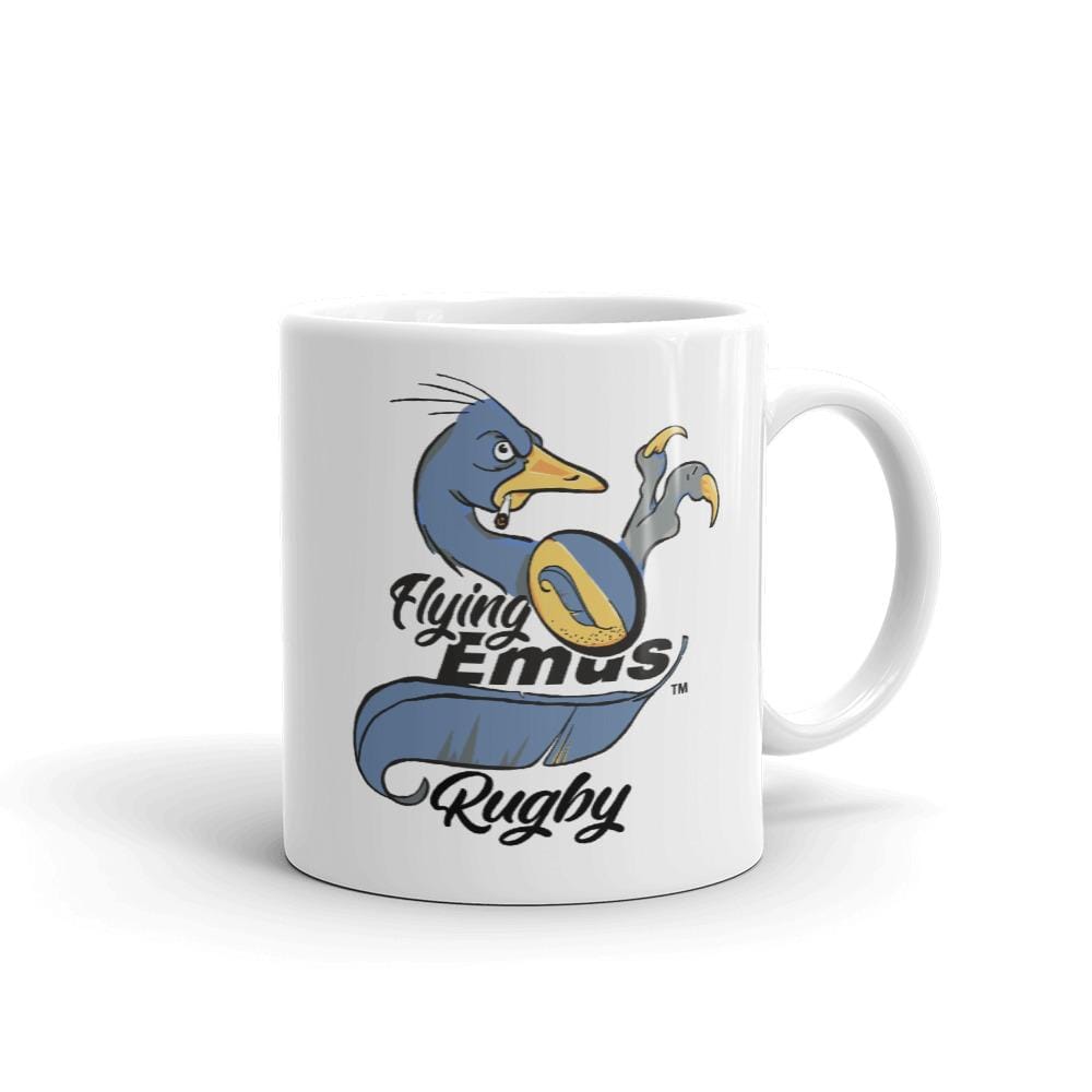 Flying Emus Rugby Mug - Funny Novelty Coffee Cup for Rugby Fans - Perfect Gift for Sports Lovers & Office Use