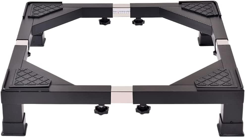 Heavy Duty Adjustable Washing Machine Pedestal Stand with 4 Strong Legs - 43-66cm Length/Width - Perfect for Refrigerator, Freezer, Dryer & Wine Cooler - Durable Black Base (Height: 1) - Ideal for Laundry Rooms, Basements & Small Spaces