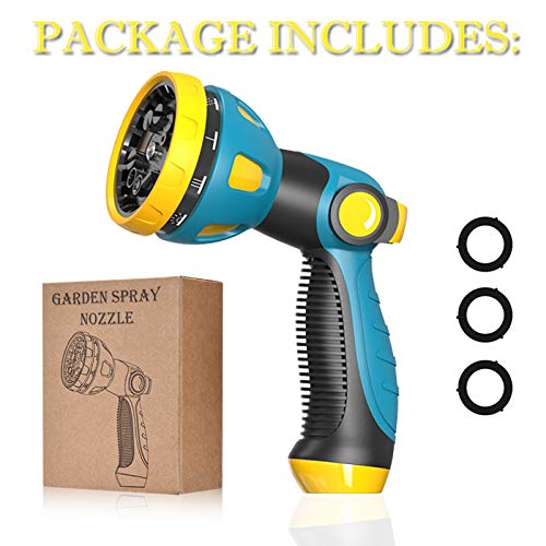 Metal Garden Hose Nozzle - 10 Adjustable Spray Patterns for Watering, Cleaning & Car Washing