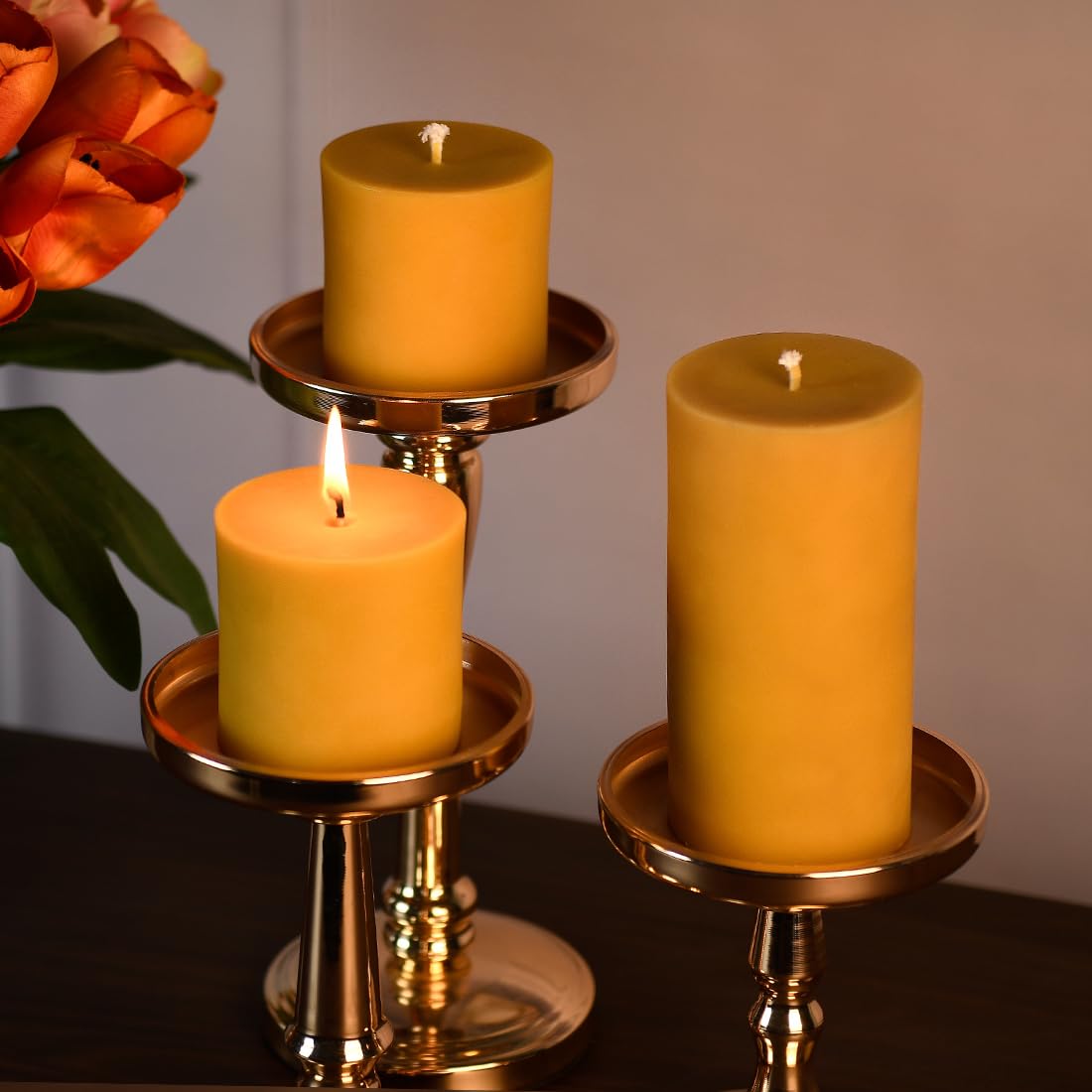 Natural Beeswax Pillar Candle - Large 3x6 Inch Yellow Raw Beeswax Candles for Home, Spa, Yoga, Meditation & Relaxation - Eco-Friendly Handmade Candles for Aromatherapy & Stress Relief