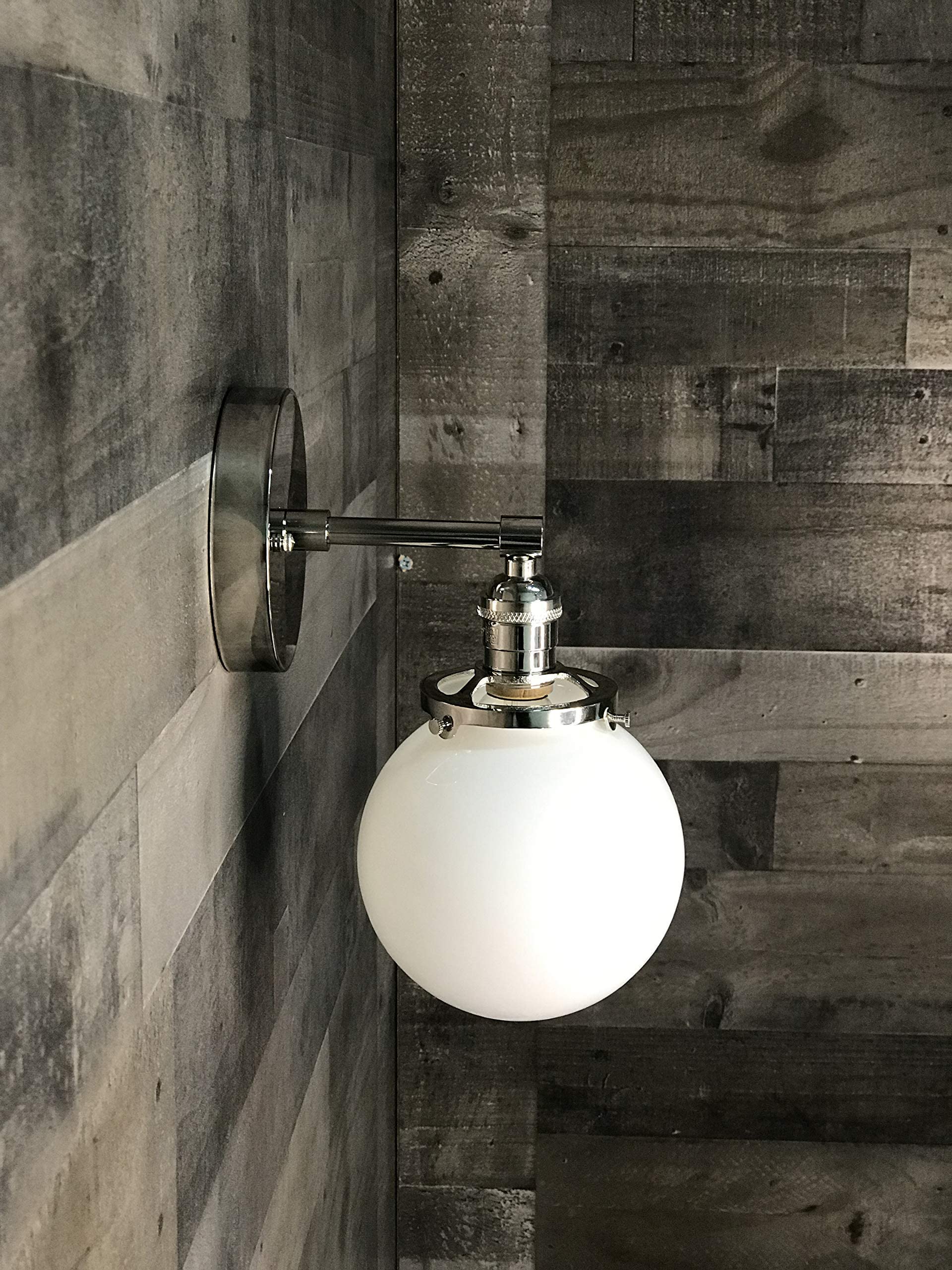 Ambedo 6-Inch Single Light Wall Sconce - Modern Industrial Vanity Globe Fixture for Bedroom, Living Room & Bathroom Lighting Decor
