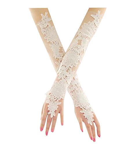 Elegant Women's Fingerless Lace Gloves for Wedding, Prom & Party - Elbow Length Bridal Accessories - Perfect for Vintage Costumes, Evening Events and Formal Occasions