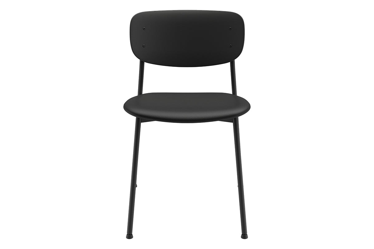 Wilma 4 Leg Chair - Modern Synthetic Leather Seat & Black Back - Perfect for Office, Dining Room, or Home Decor