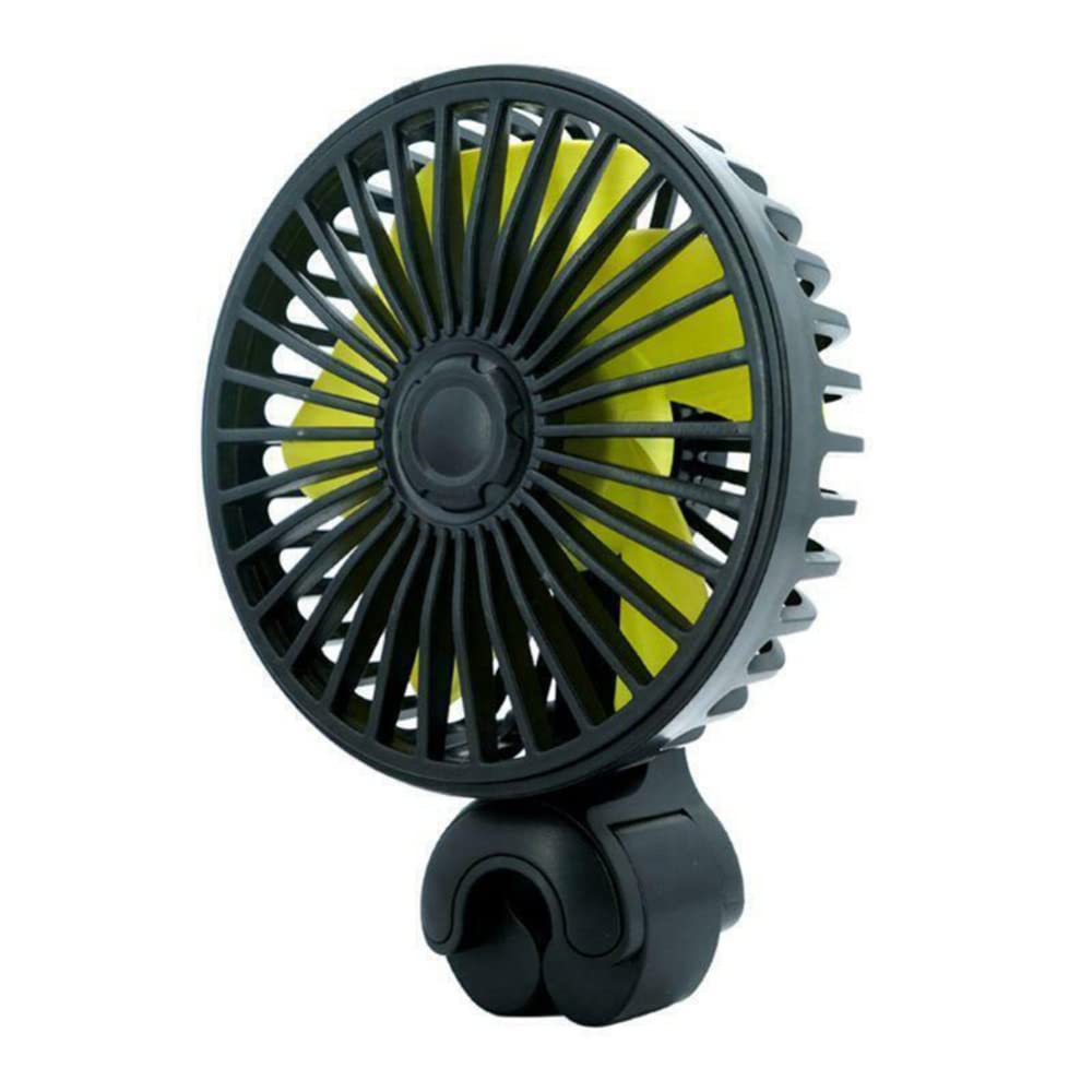 EastVita USB-Powered Adjustable 3-Speed Car Cooling Fan - Mini Clip-on Rear Seat Air Blower with Headrest Mount, Black | Perfect for Summer Road Trips & Hot Weather Commuting