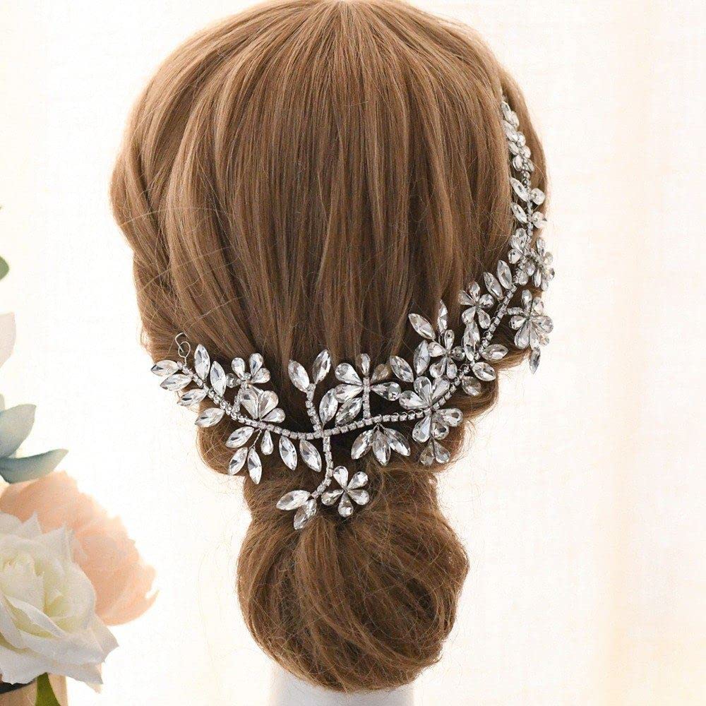 Elegant Handmade Crystal Flower Tiara for Women & Girls - YURT Bride Wedding Hair Accessories, Delicate Bridal Princess Crown for Pageant, Prom, Party & Costume | Perfect for Weddings, Special Occasions & Photo Shoots