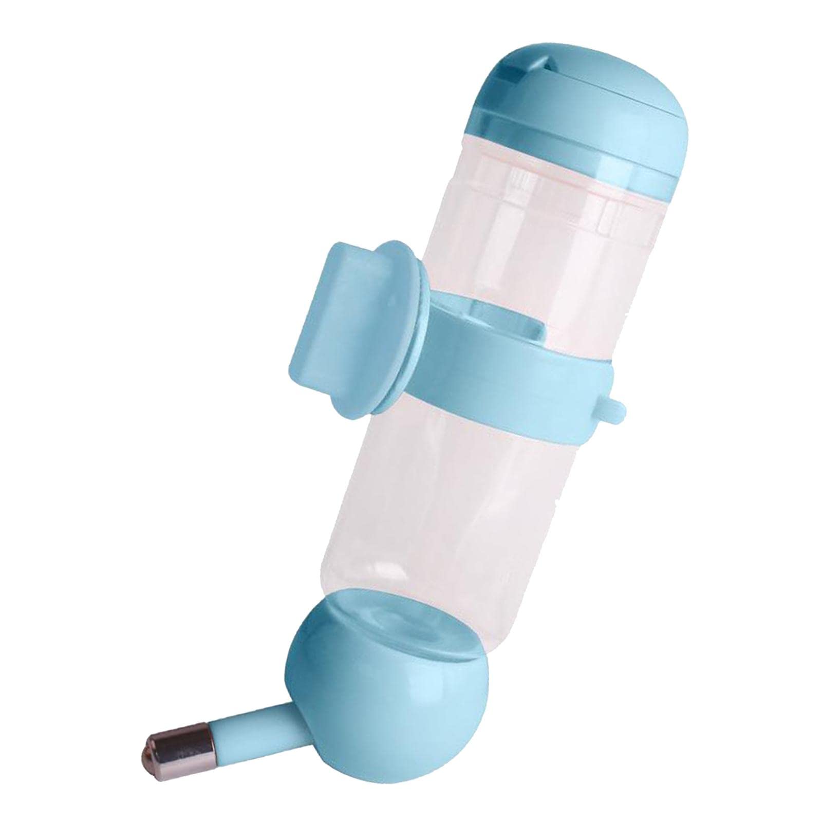 Lyla Automatic Pet Water Bottle with Feeding Spout - 350ml Portable Dog & Cat Water Dispenser for Travel, Hiking, and Outdoor Adventures - Blue