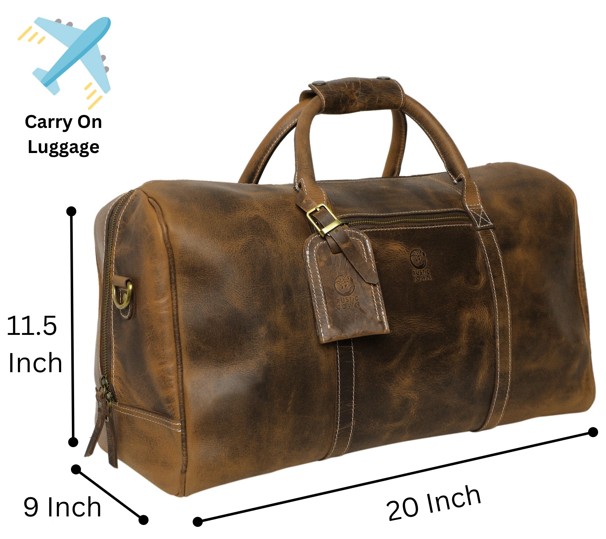 Premium Sasha Travel Duffle Bag for Men & Women - Waterproof Carry-On Duffel with Shoulder Strap (Brown) - Perfect for Gym, Weekend Trips & Air Travel