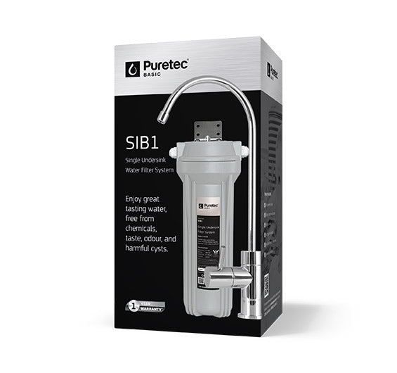 Puretec SIB1 Undersink Water Filtration System with Dedicated Faucet - 14 LPM Flow Rate for Clean Drinking Water - Perfect for Kitchen, RV, and Office Use