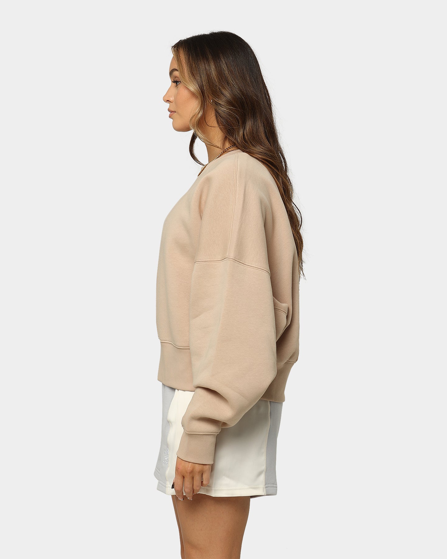 Adidas Women's Adicolor Essential Fleece Crewneck Sweatshirt - Magic Beige | Cozy Casual Wear for Gym, Lounge & Everyday Outfits