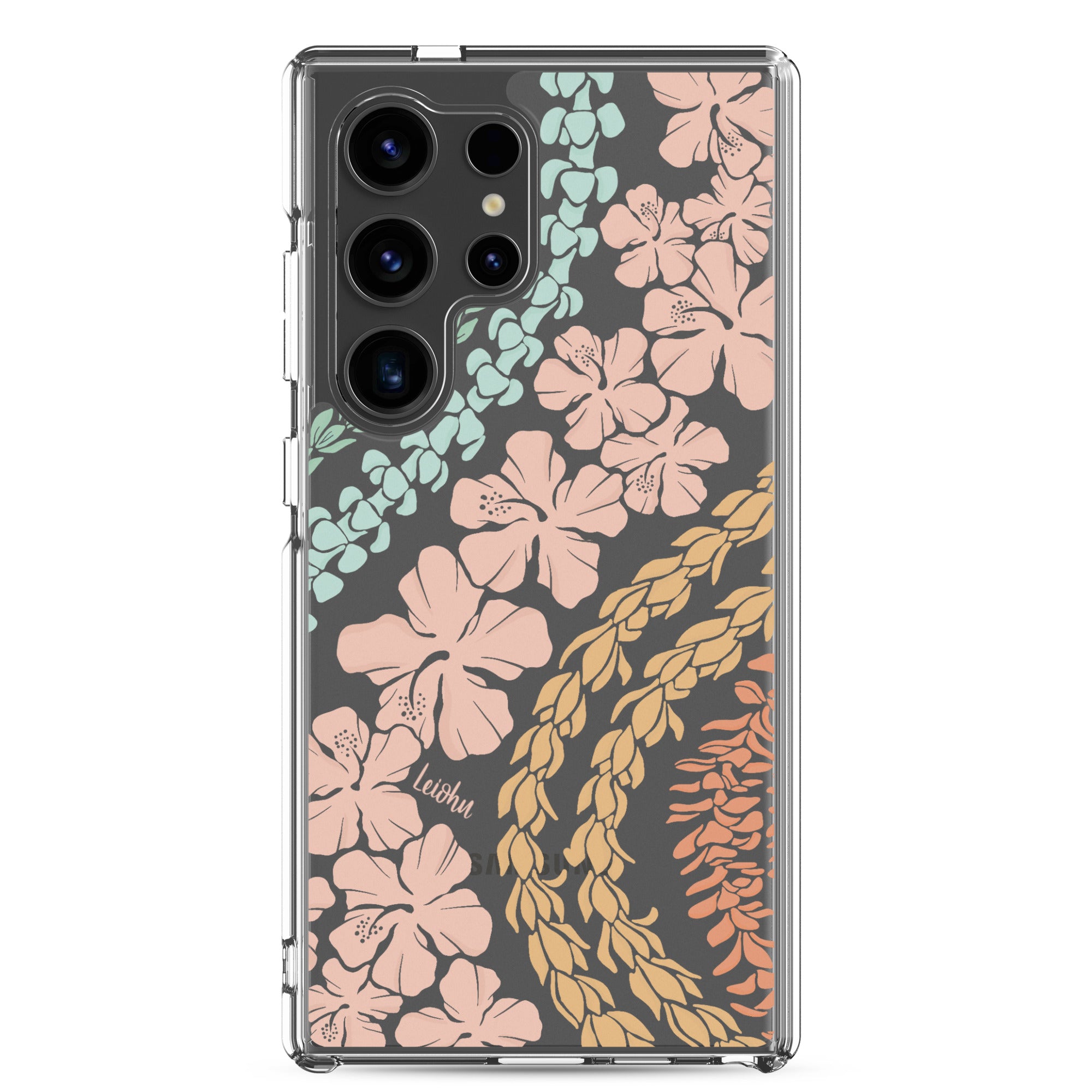 Groovy Lei Clear Protective Case for Samsung Galaxy - Slim & Durable Phone Cover for Everyday Use, Travel, and Work