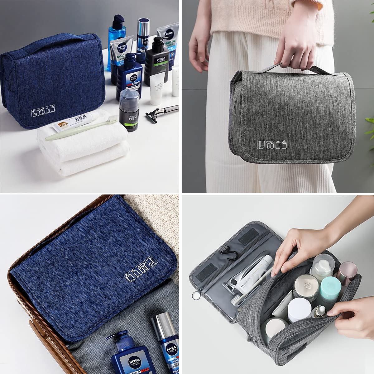 YYGOJOY Hanging Travel Toiletry Bag - Waterproof Cosmetic Organizer for Men Women Kids | Perfect for Camping & Gym