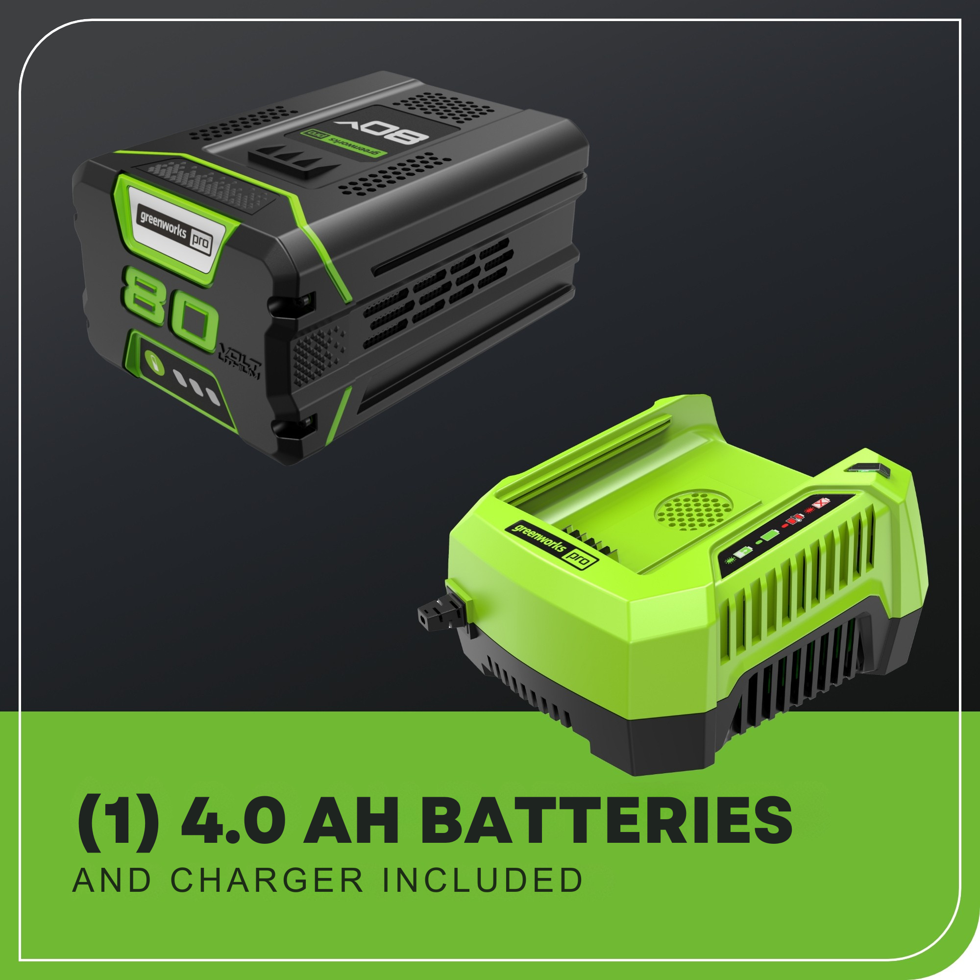 80V 21-Inch Cordless Battery 3-in-1 Self-Propelled Lawn Mower with 4.0Ah Battery & Fast Charger - Perfect for Large Yards, Landscaping and Professional Lawn Care