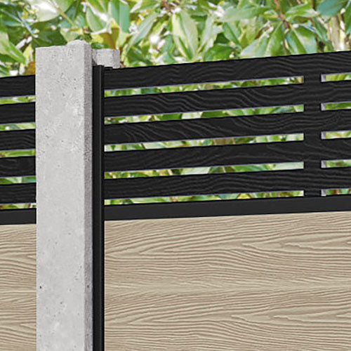 Classic Aspen Fence Panel - Light Oak Wood Privacy Fence for Concrete Posts | Outdoor Garden Yard Fencing Solution