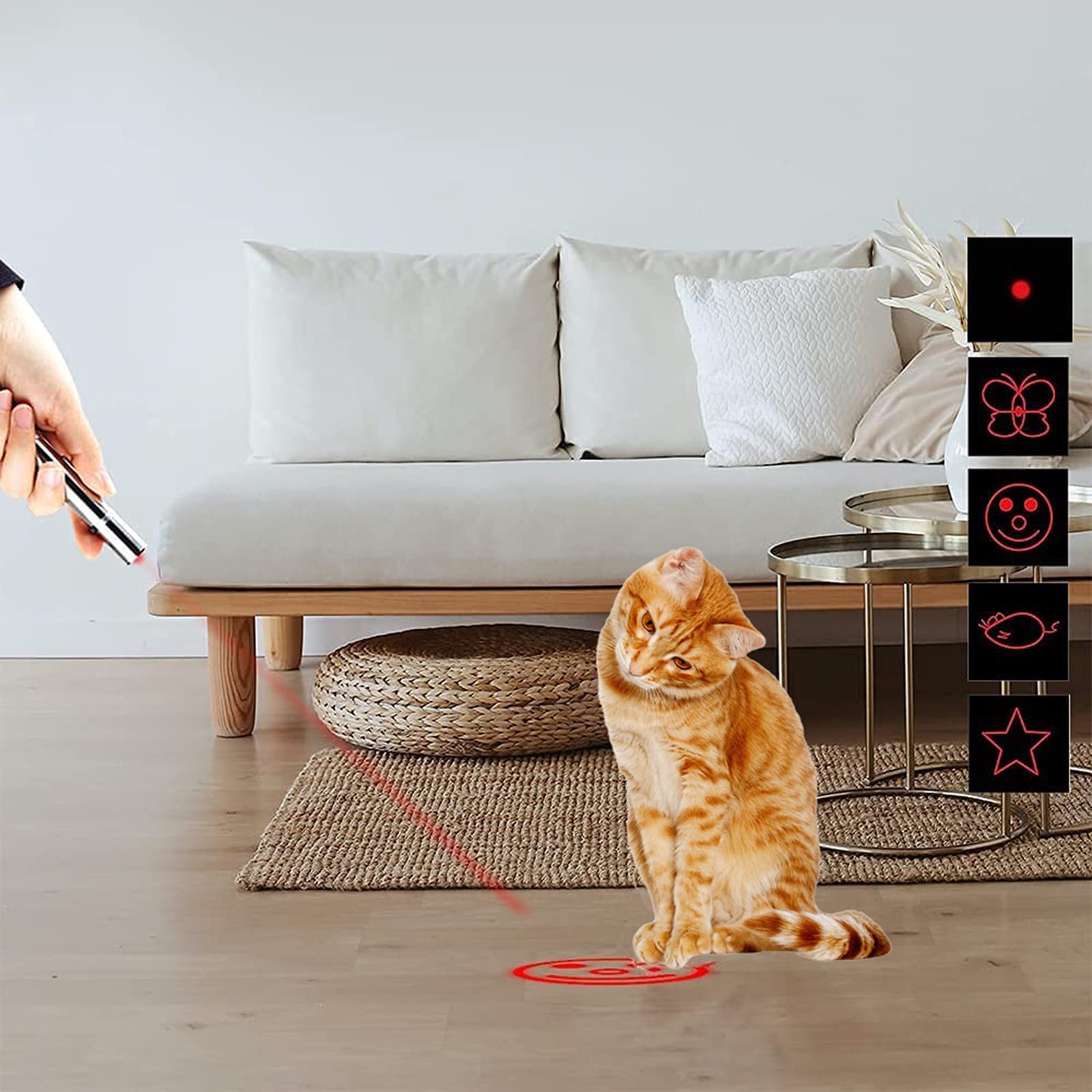 Best Cat Laser Pointer Toy for Indoor Cats - Interactive Kitten Teaser with Red Light for Play & Training - Perfect for Exercise, Bonding & Mental Stimulation (Silver) - Great for Small Spaces & Nighttime Play