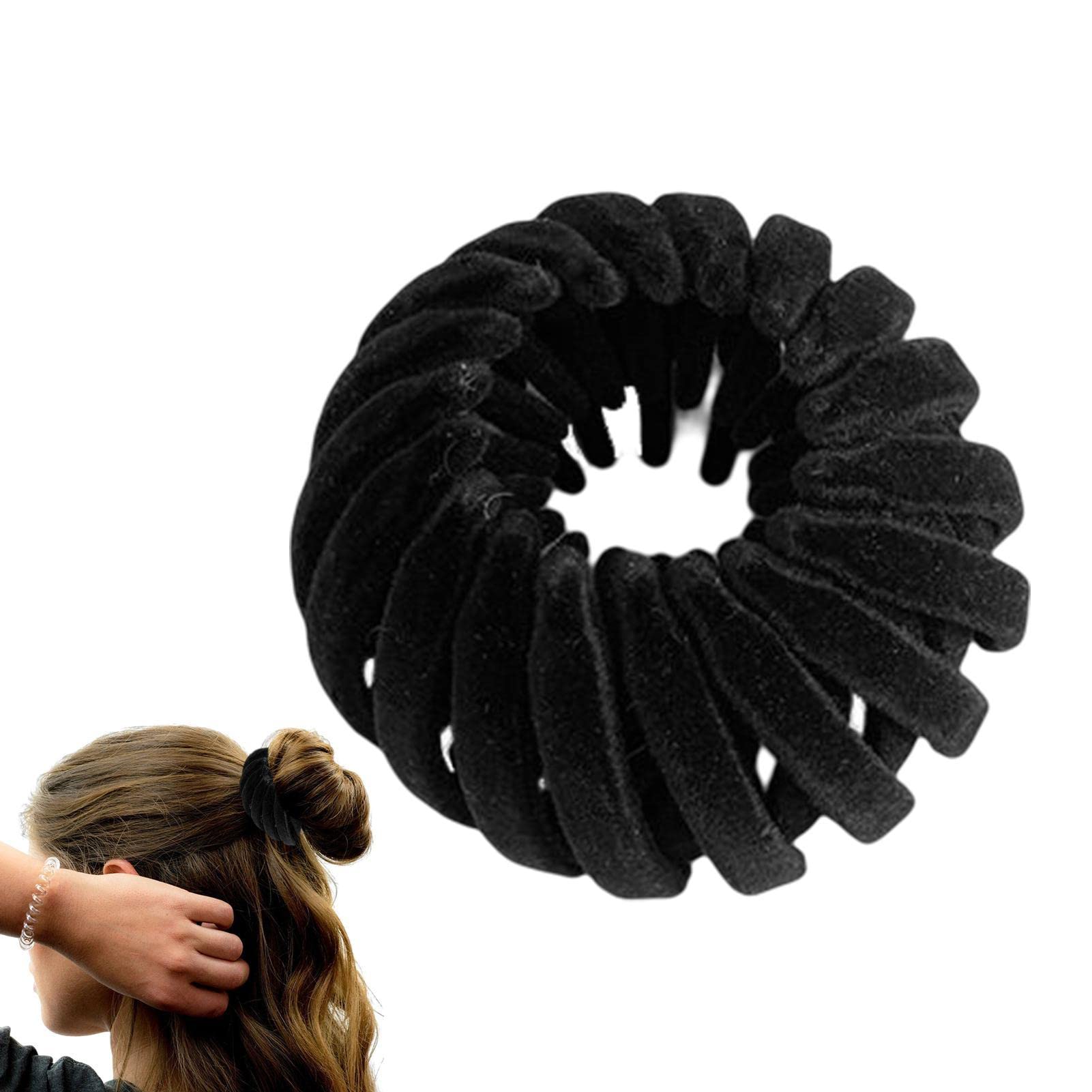 LINGJIONG Birds Nest Hair Clip - 3 Rows Teeth Velvet Magic Hair Clip for Ponytail, Bun & Updo Hairstyles | Perfect for Long, Short, Curly & Straight Hair | Great for Daily Use, Parties & Weddings