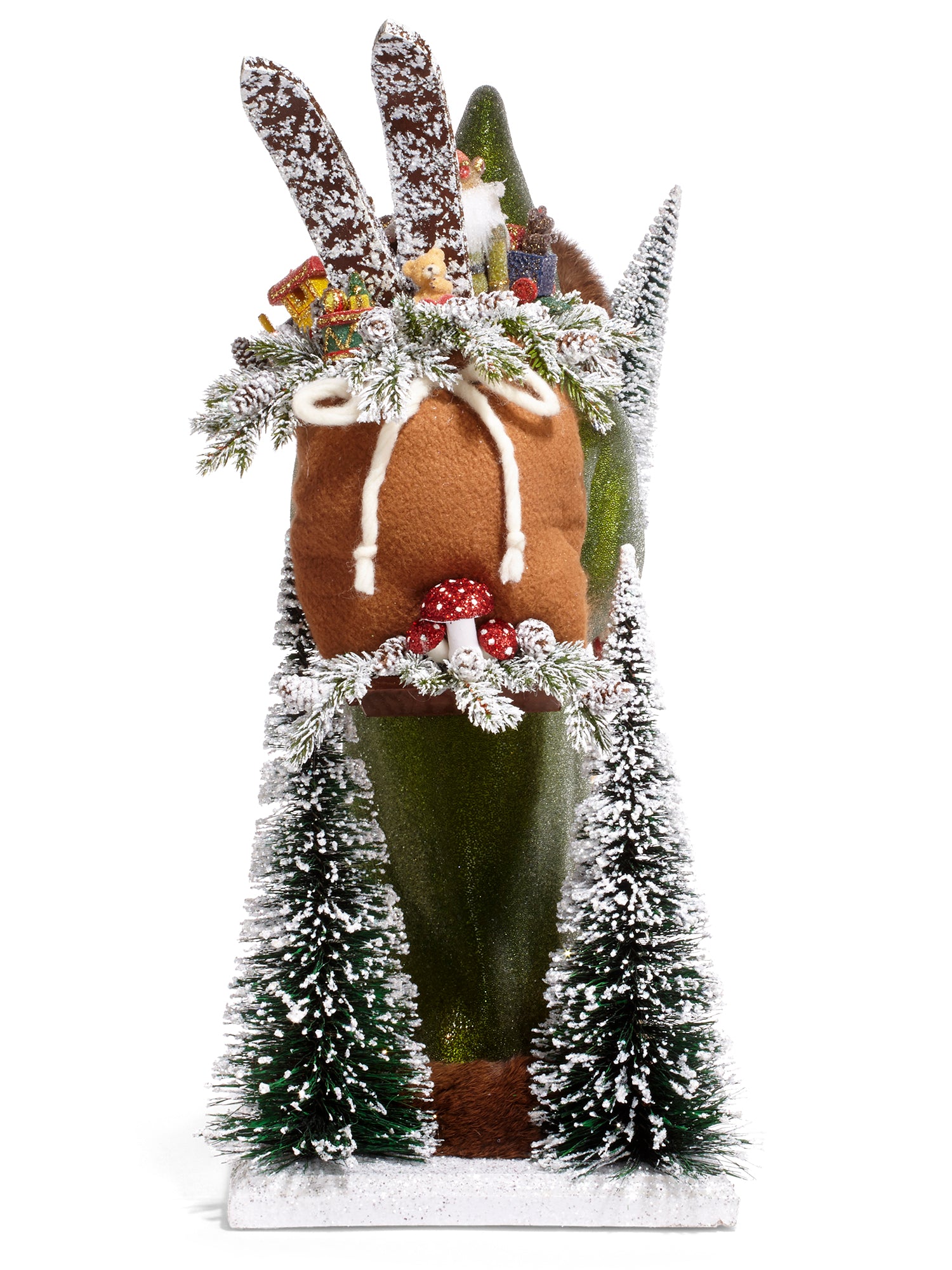 22-Inch Santa Claus Figurine with Christmas Trees & Toys - Perfect for Holiday Home Decor, Gift Giving & Festive Displays